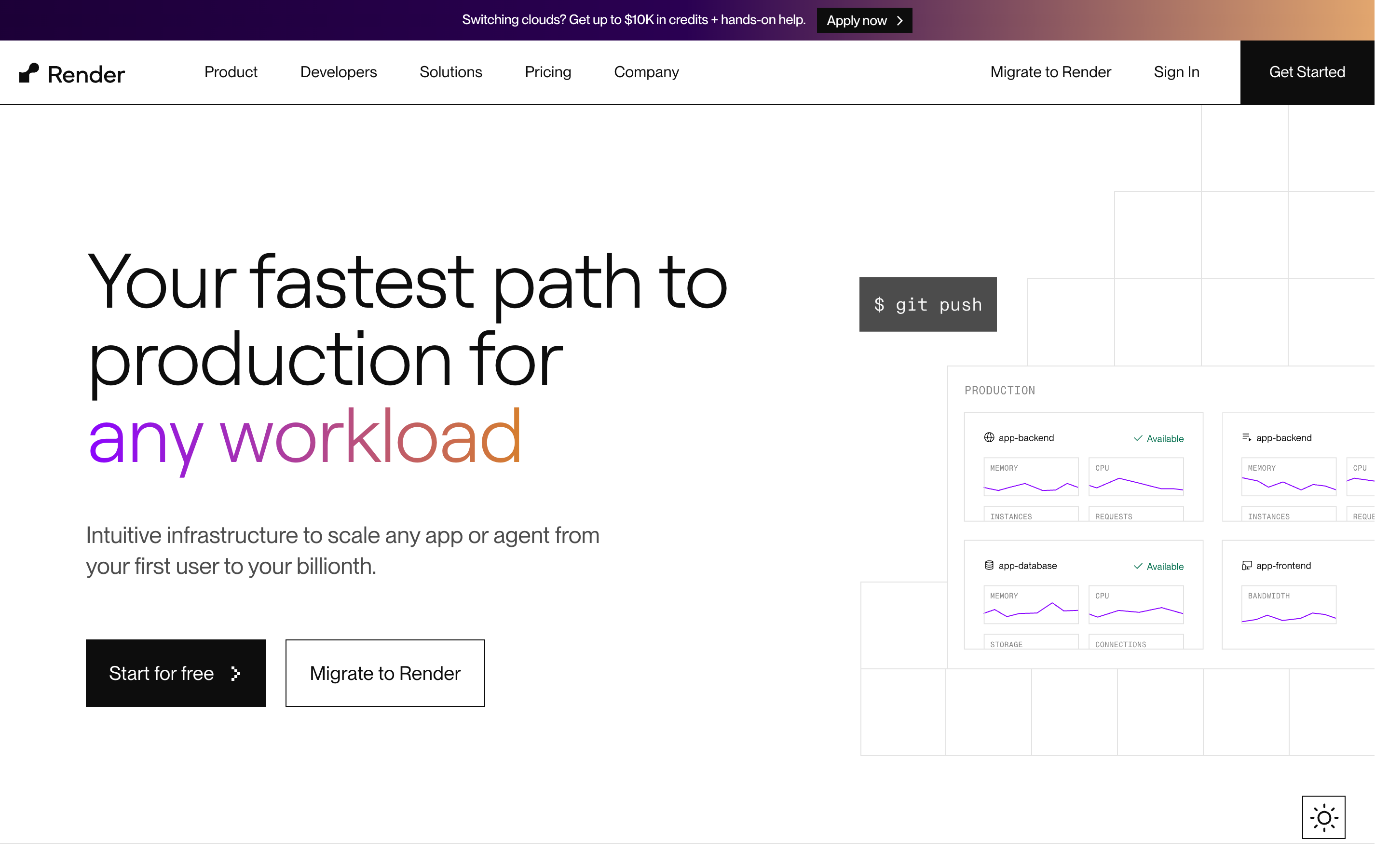 Render website screenshot