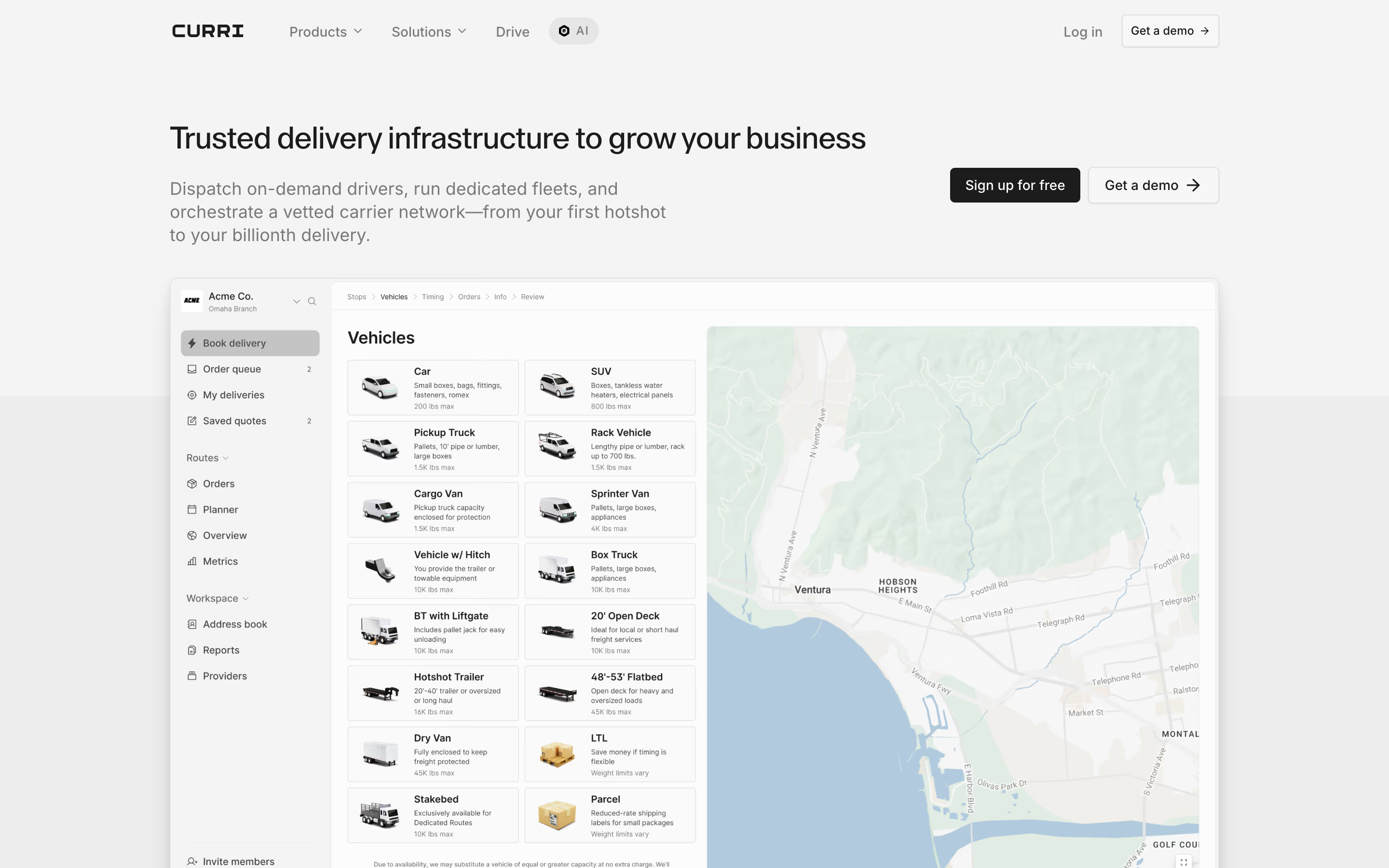 Curri website screenshot
