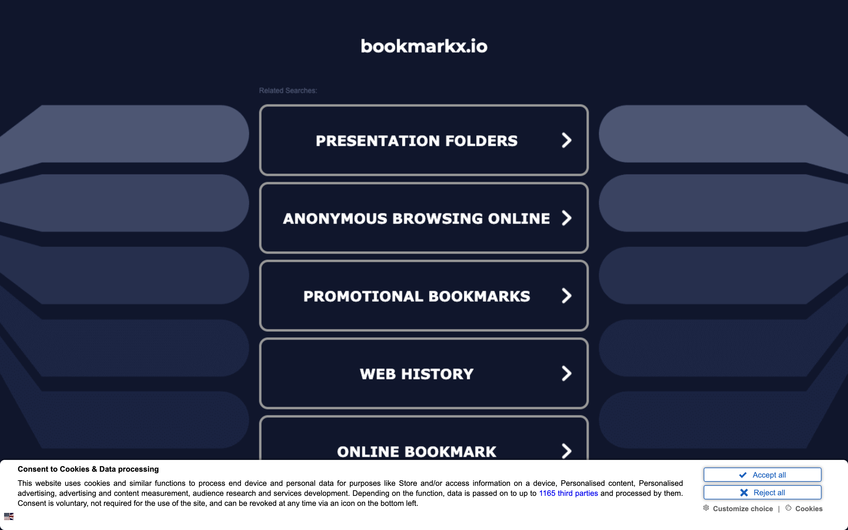 Bookmarkx website screenshot
