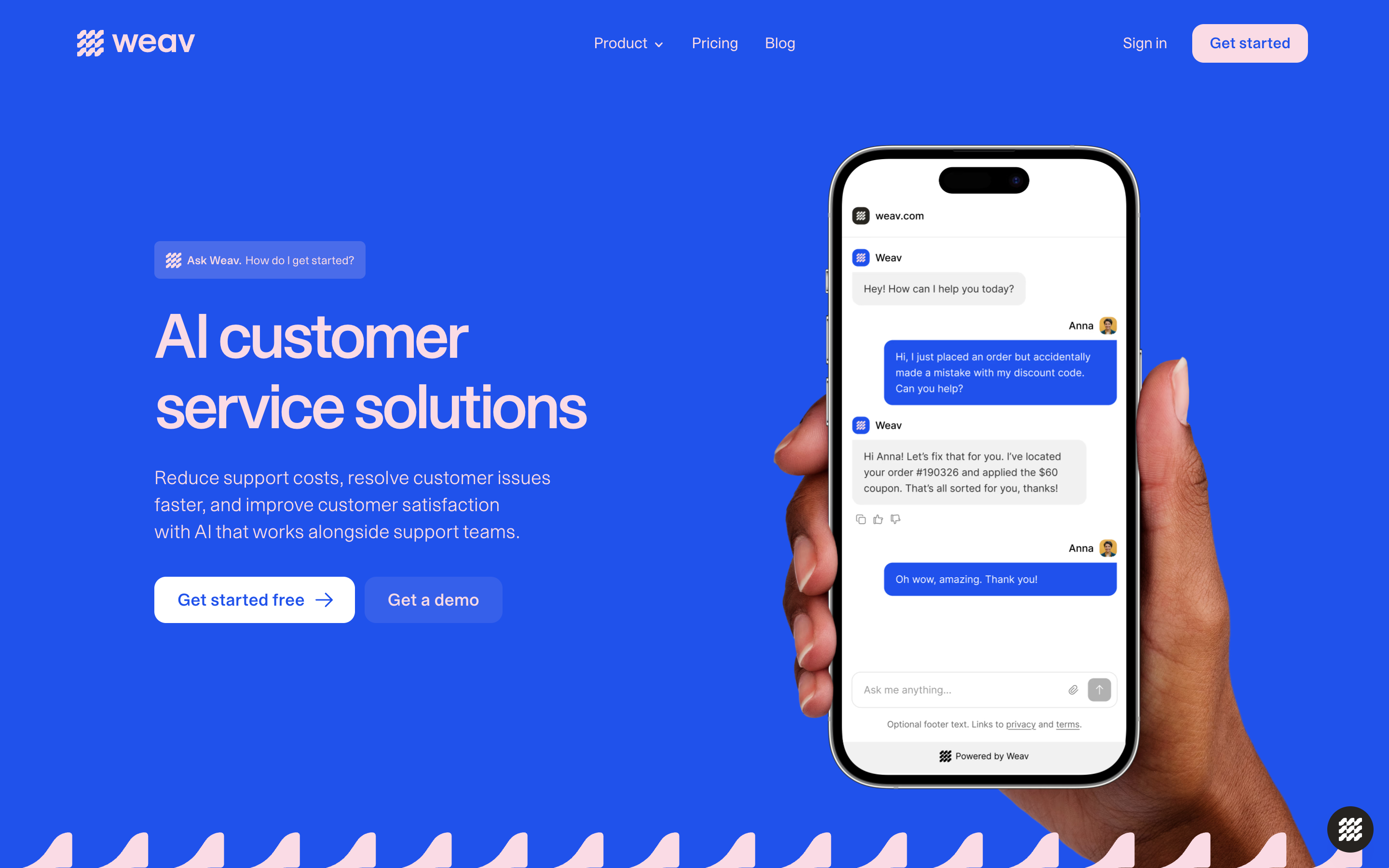Weav website screenshot