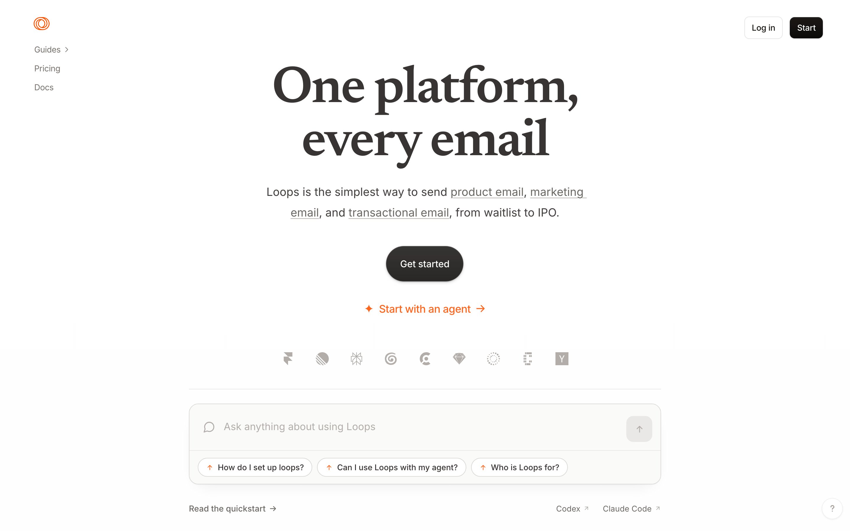 Loops website screenshot