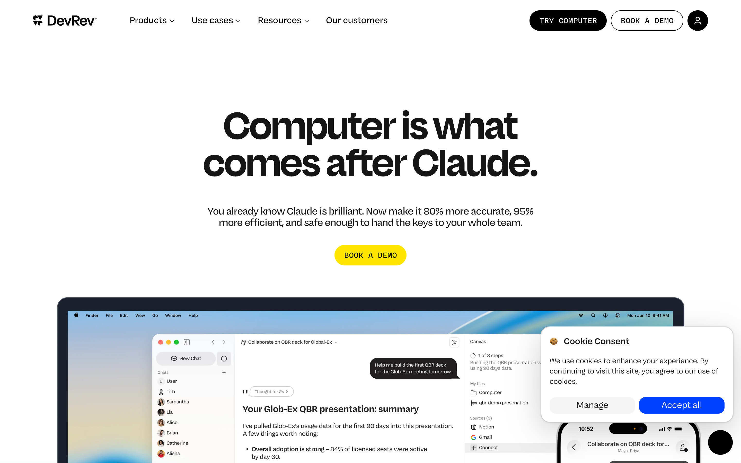 Devrev website screenshot