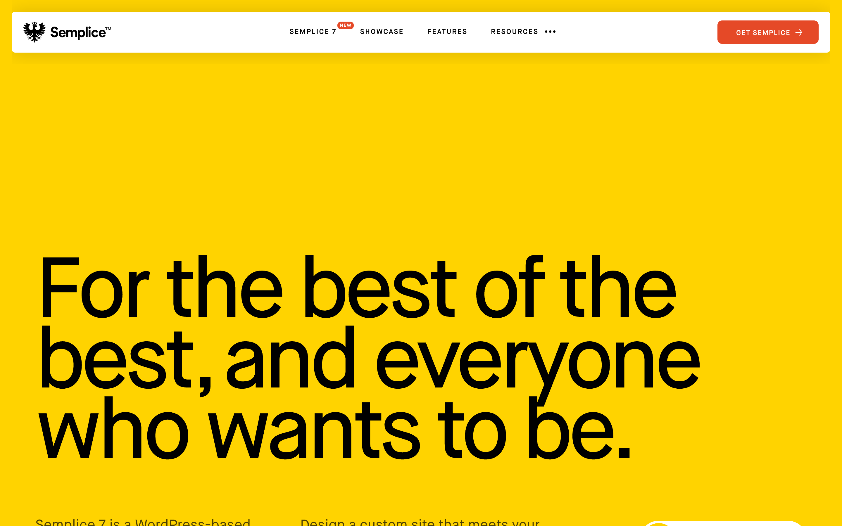 Semplice website screenshot