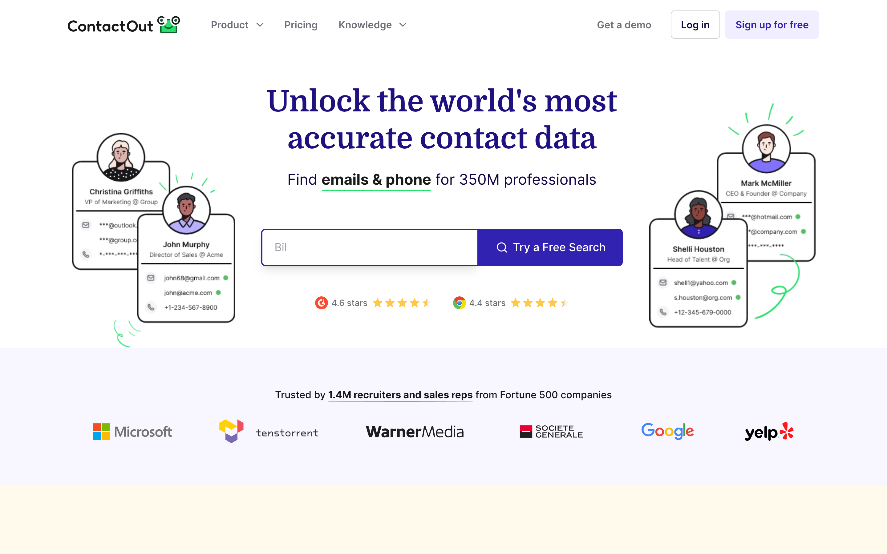 Contactout website screenshot