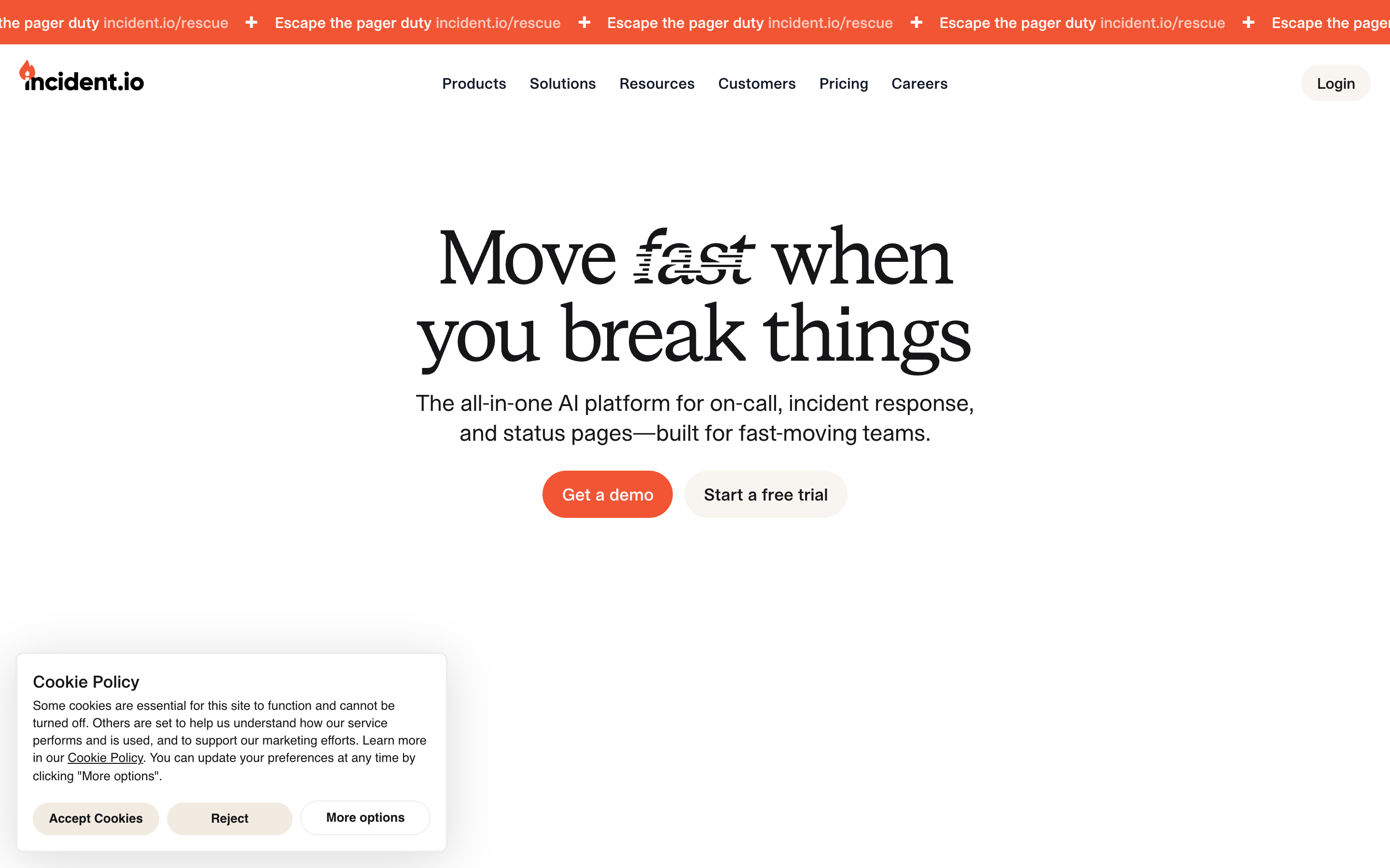 Incident.io website screenshot