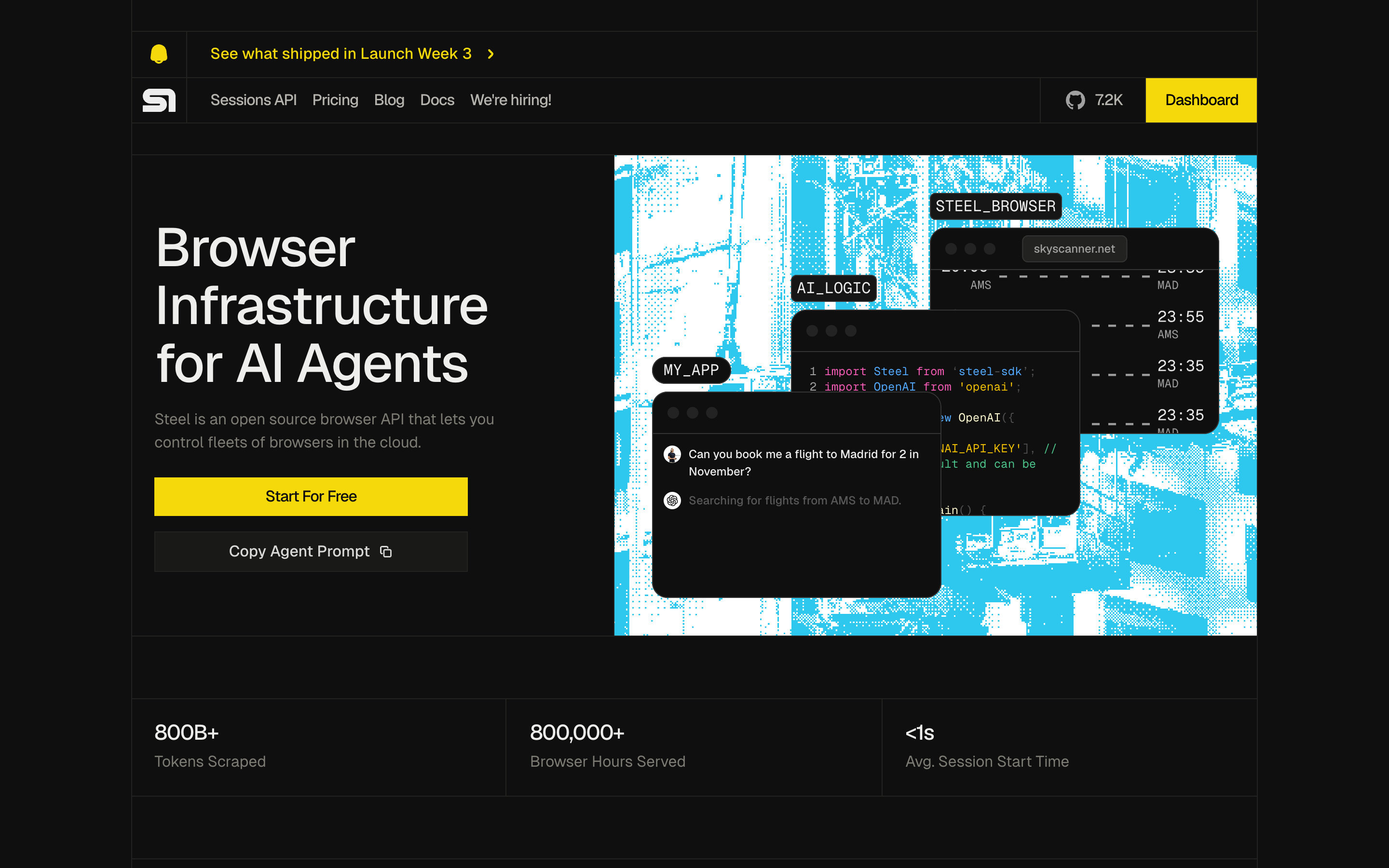 Steel.dev website screenshot