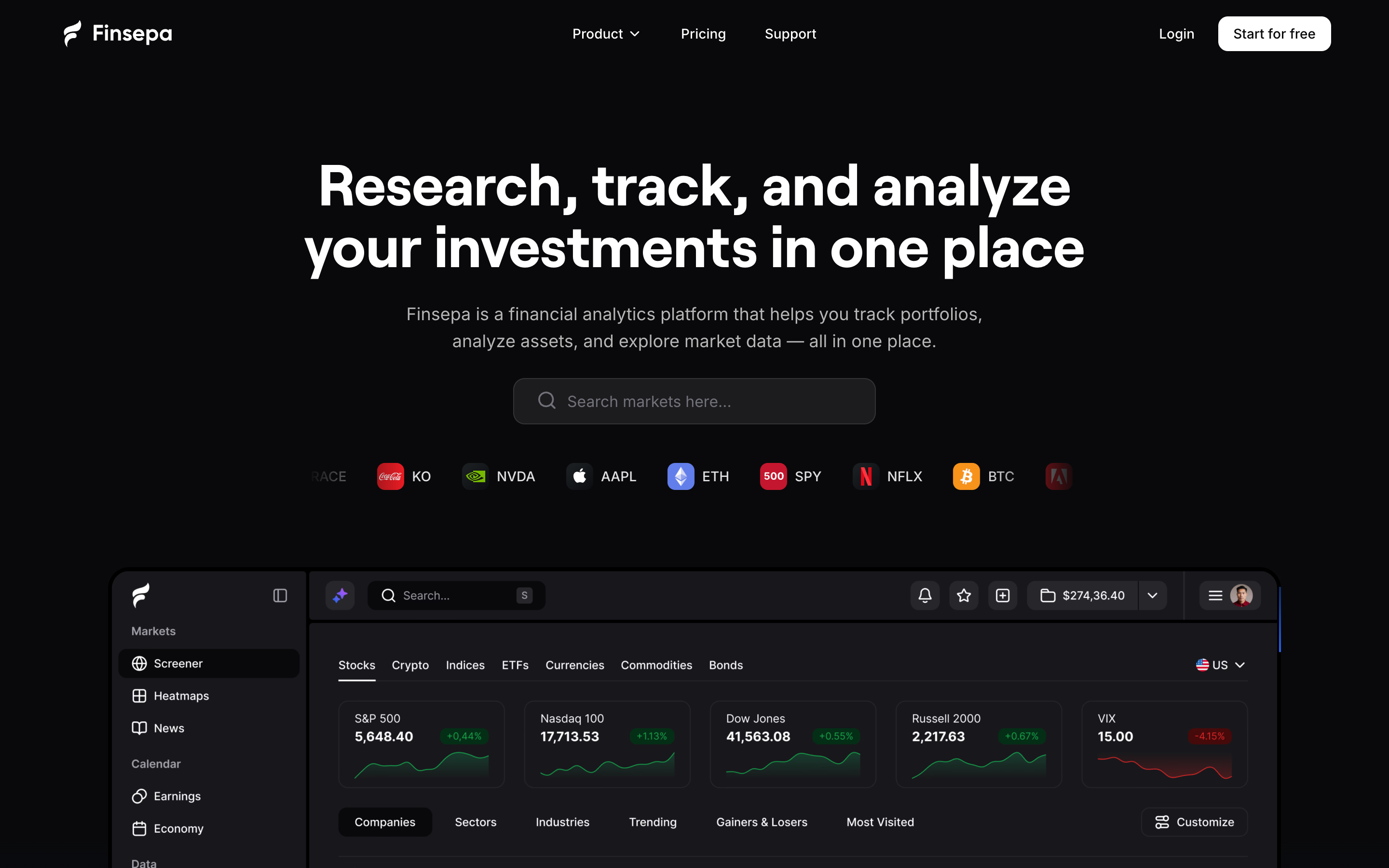 Finsepa website screenshot