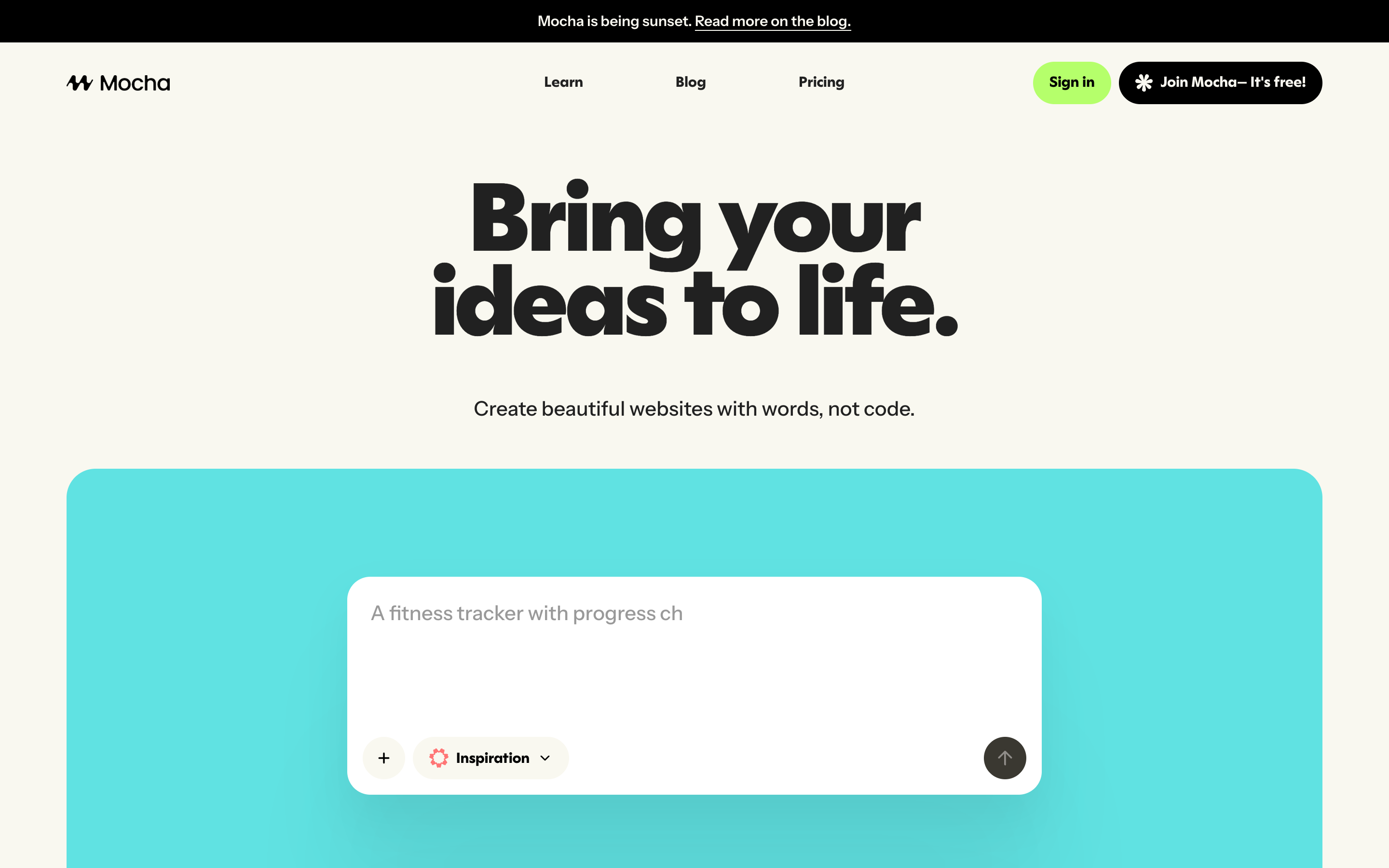 Getmocha website screenshot