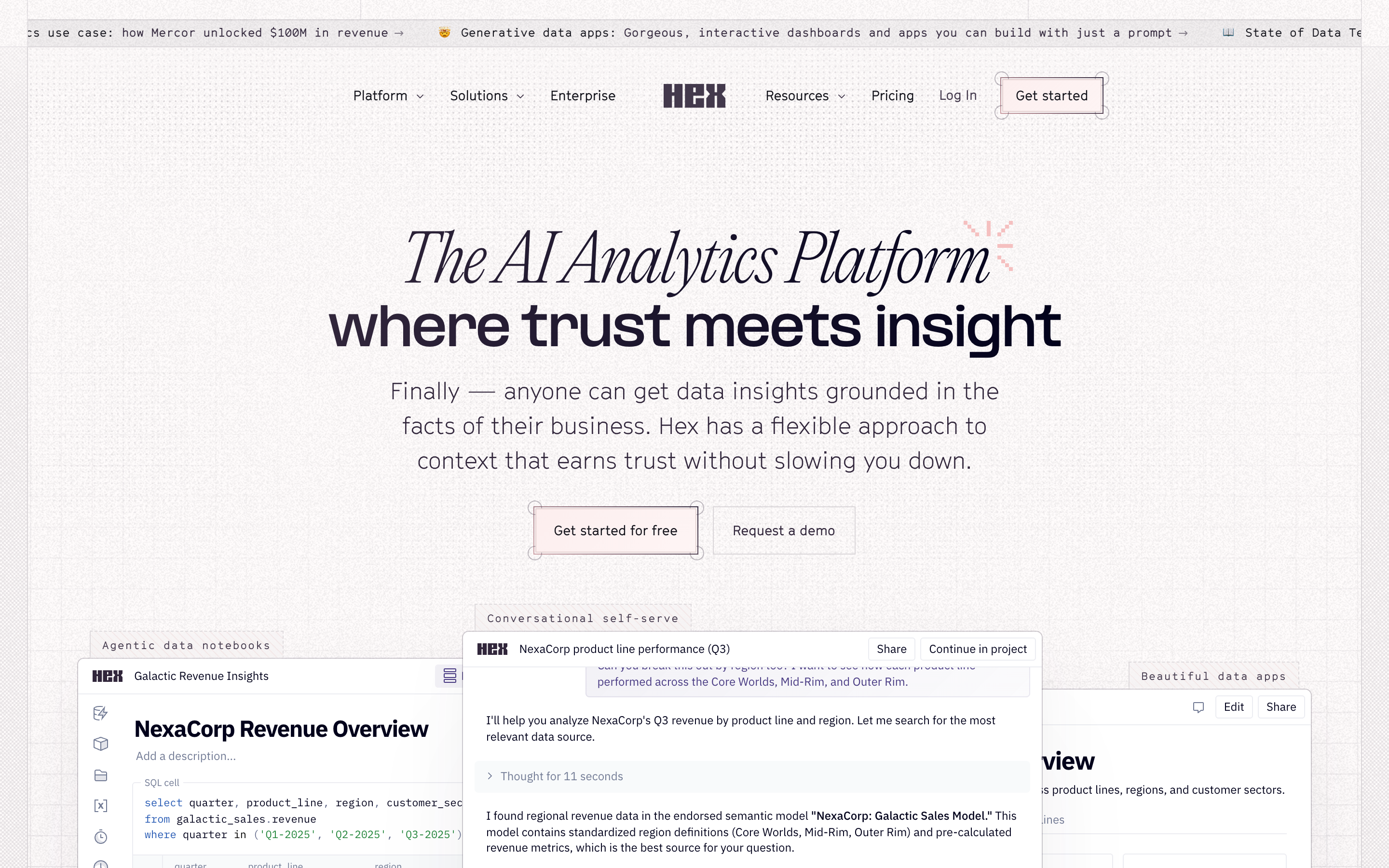 Hex website screenshot