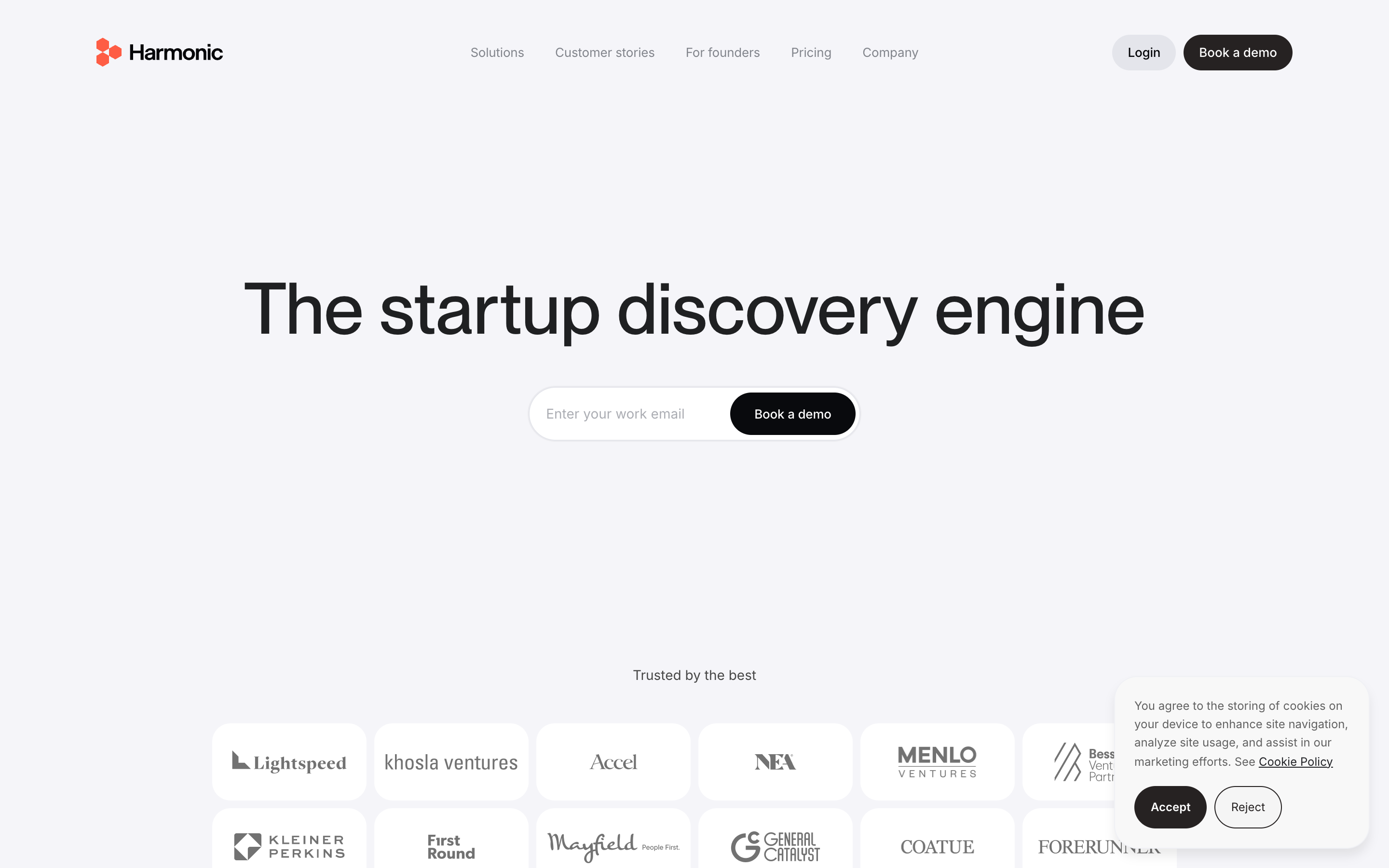 Harmonic website screenshot