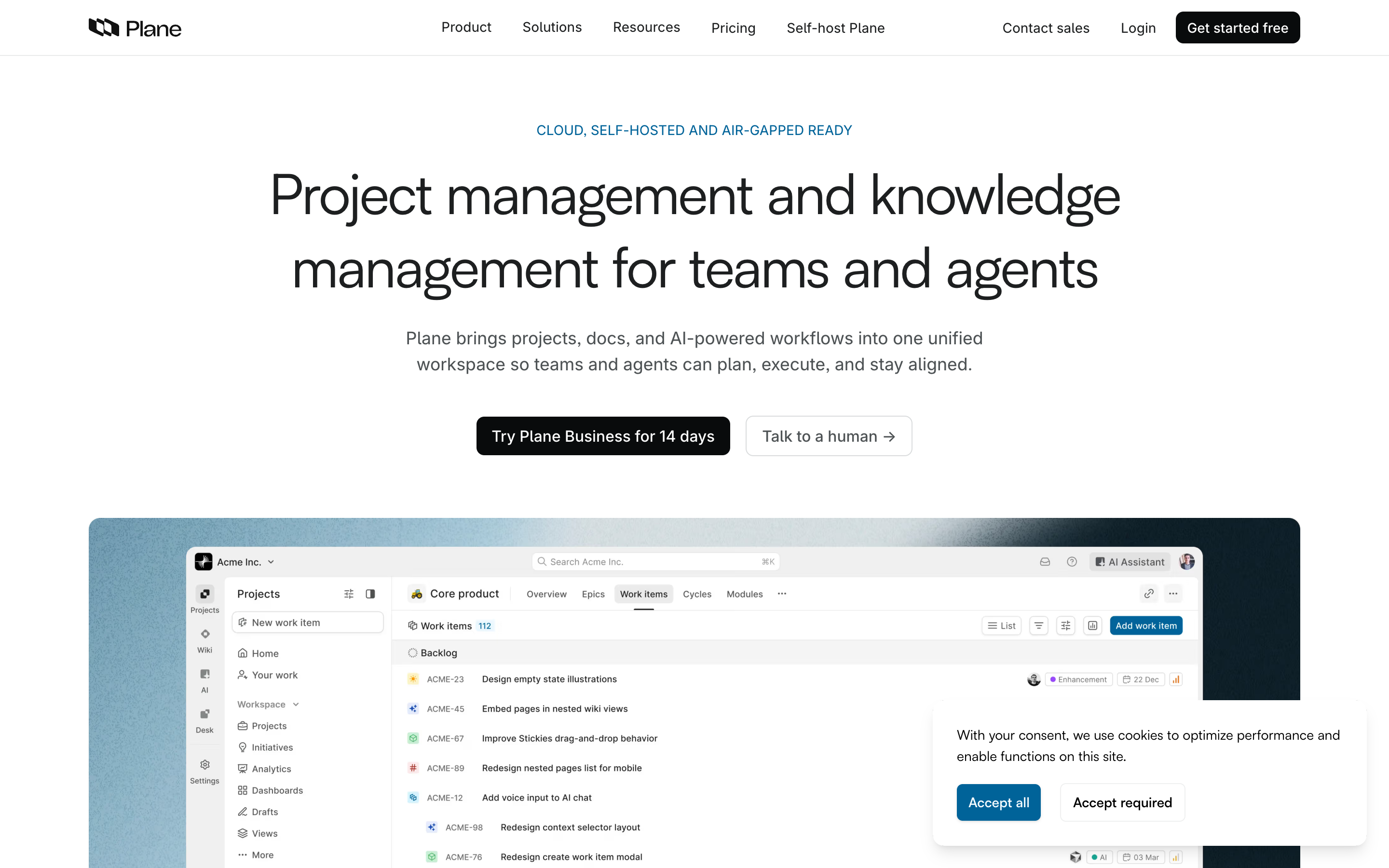 Plane website screenshot