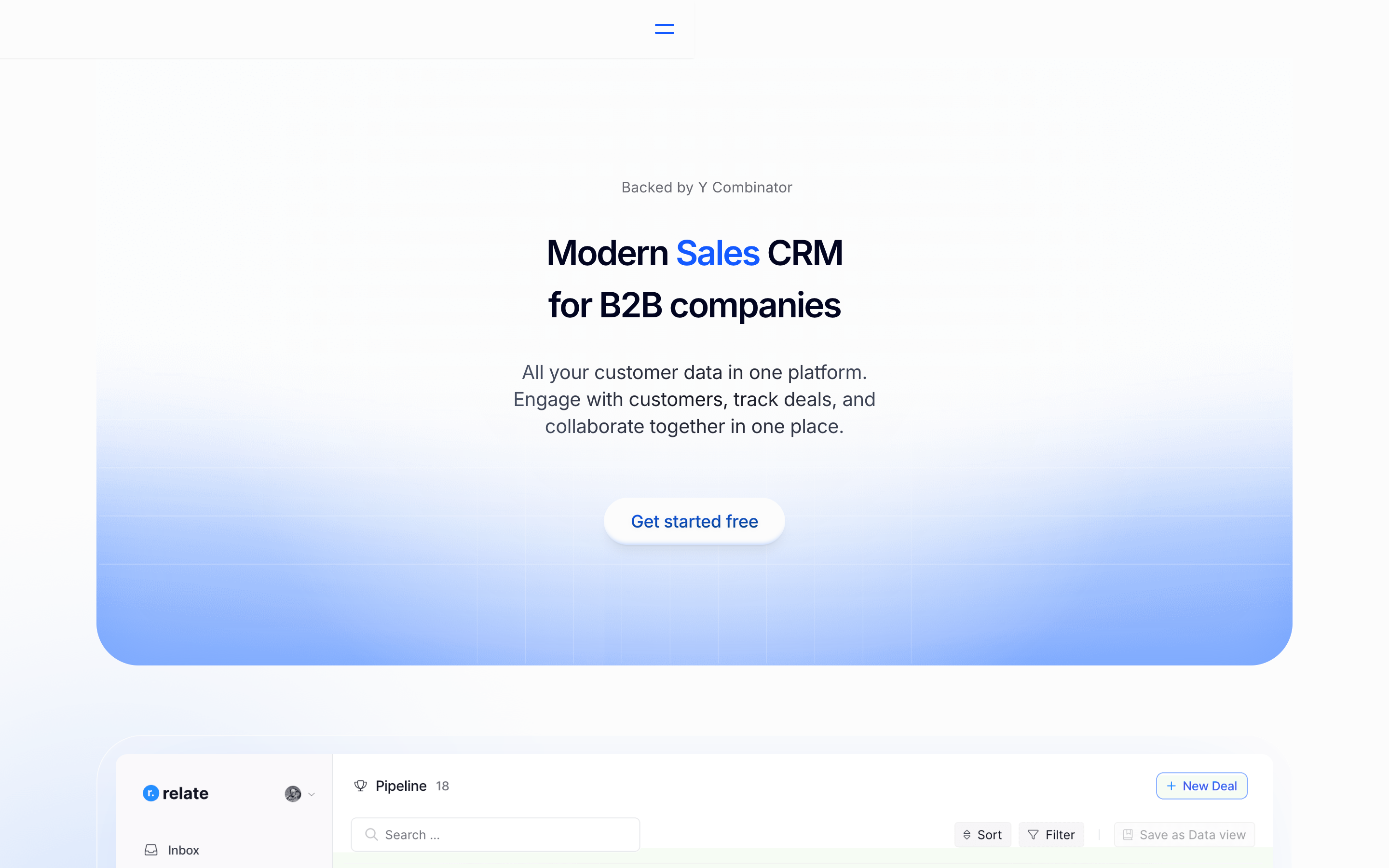 Relate website screenshot