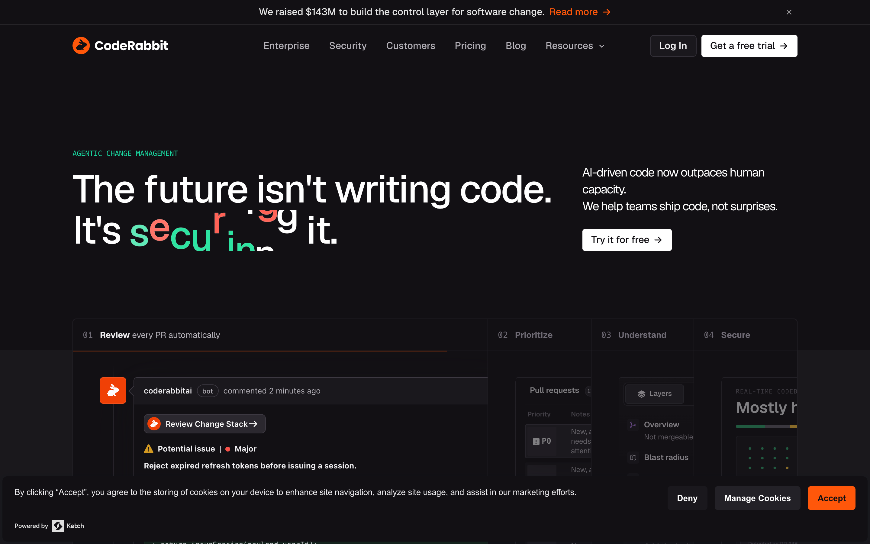CodeRabbit website screenshot