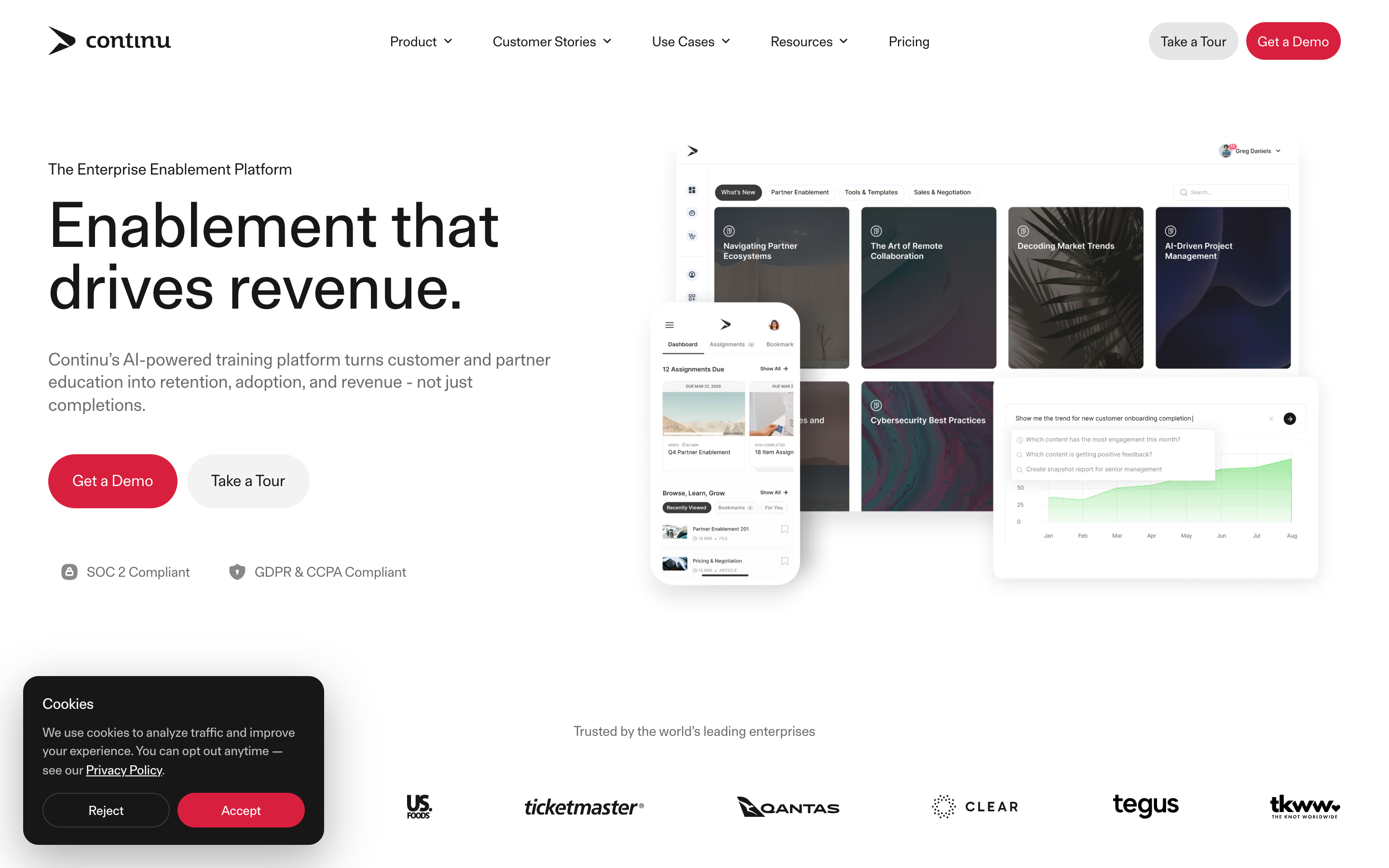 Continu website screenshot