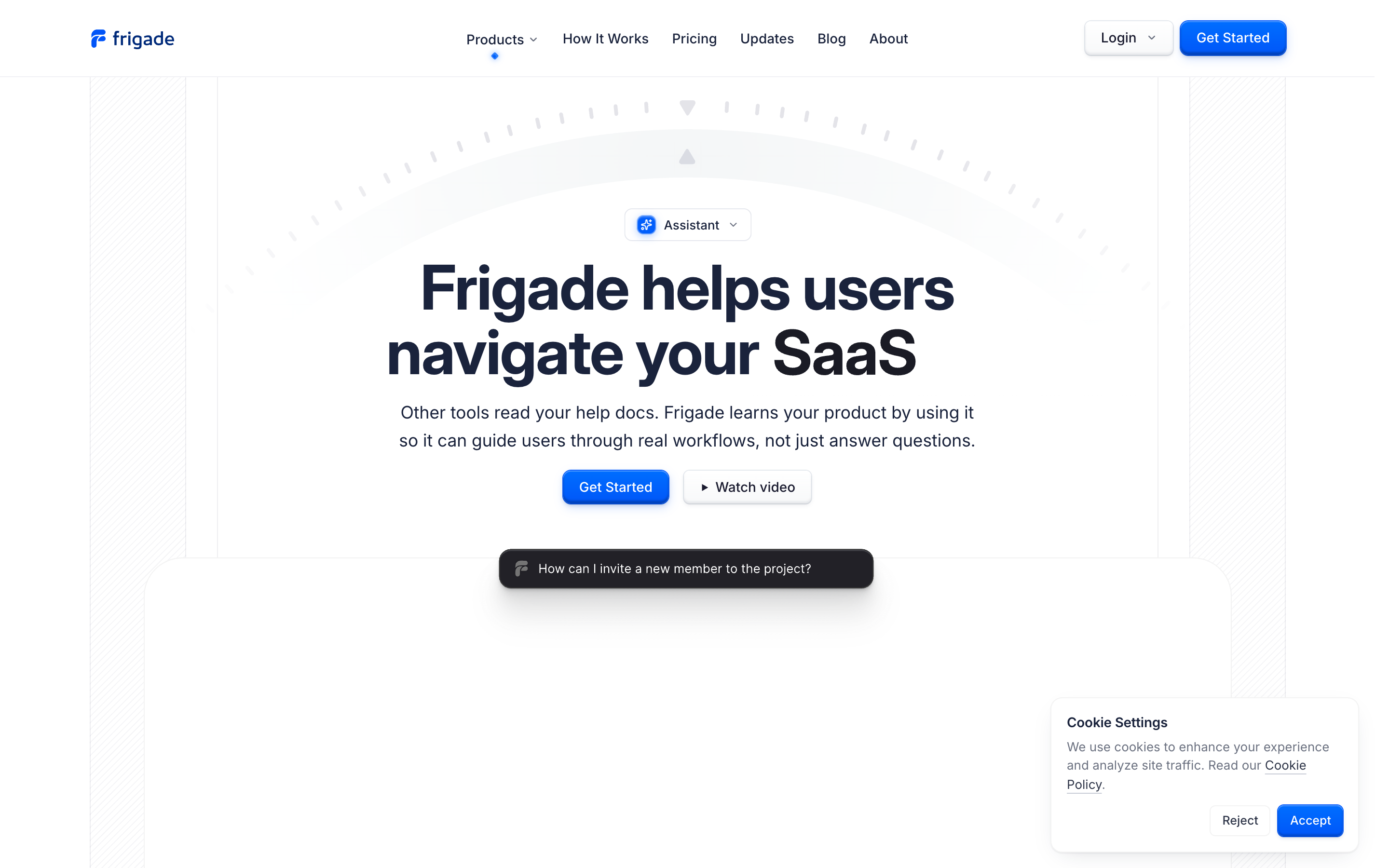 Frigade (AI) website screenshot