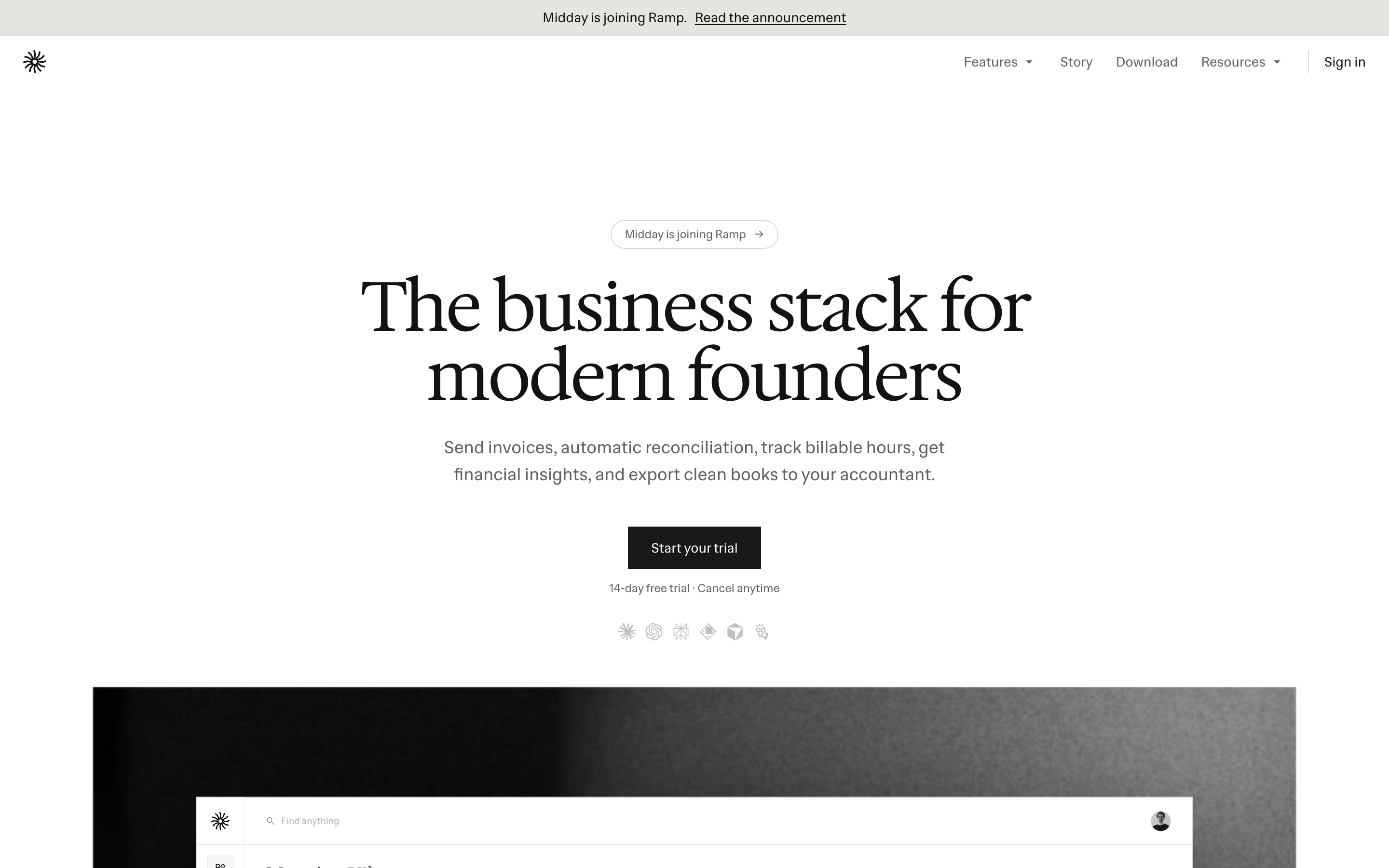 Midday website screenshot