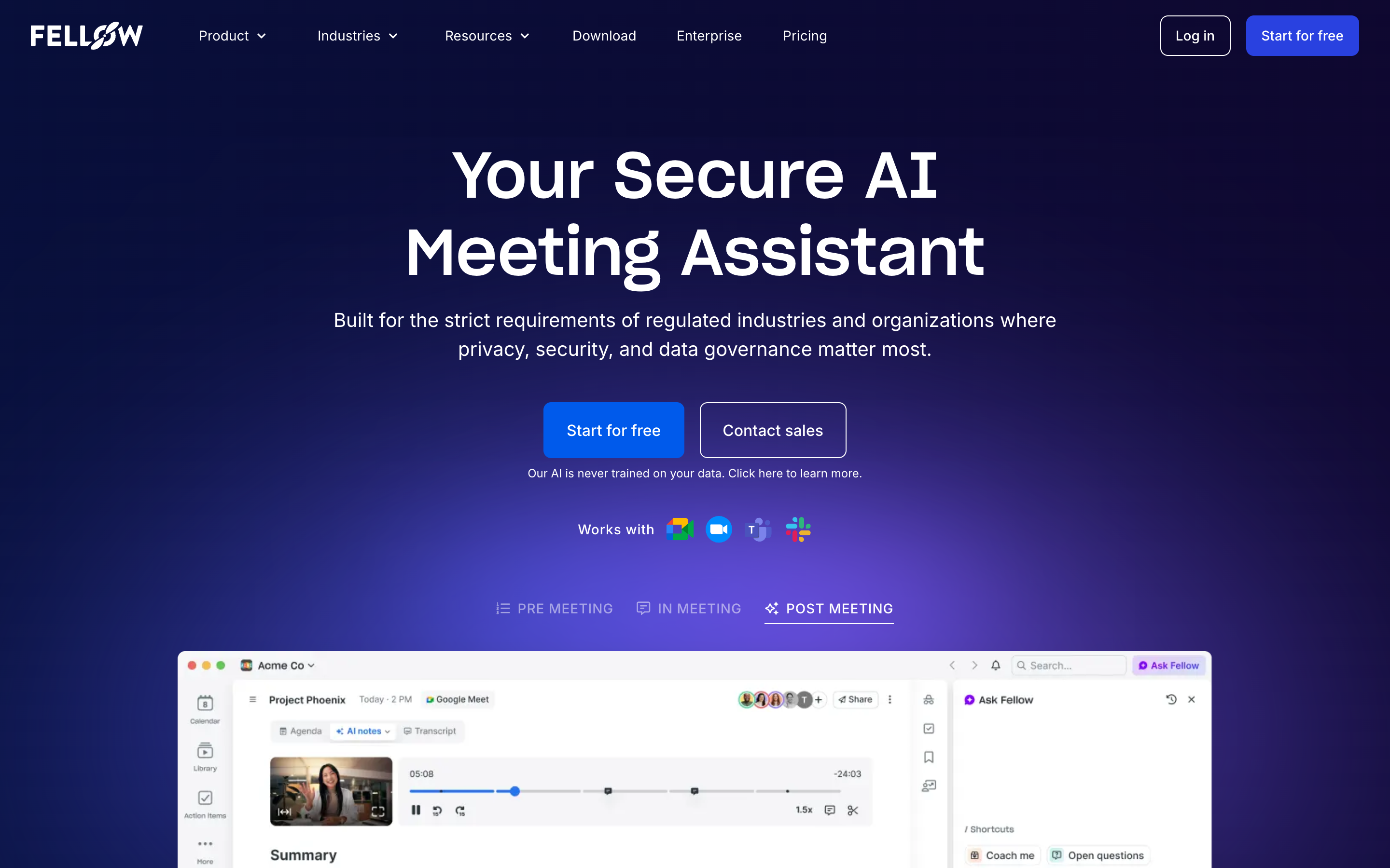 Fellow website screenshot