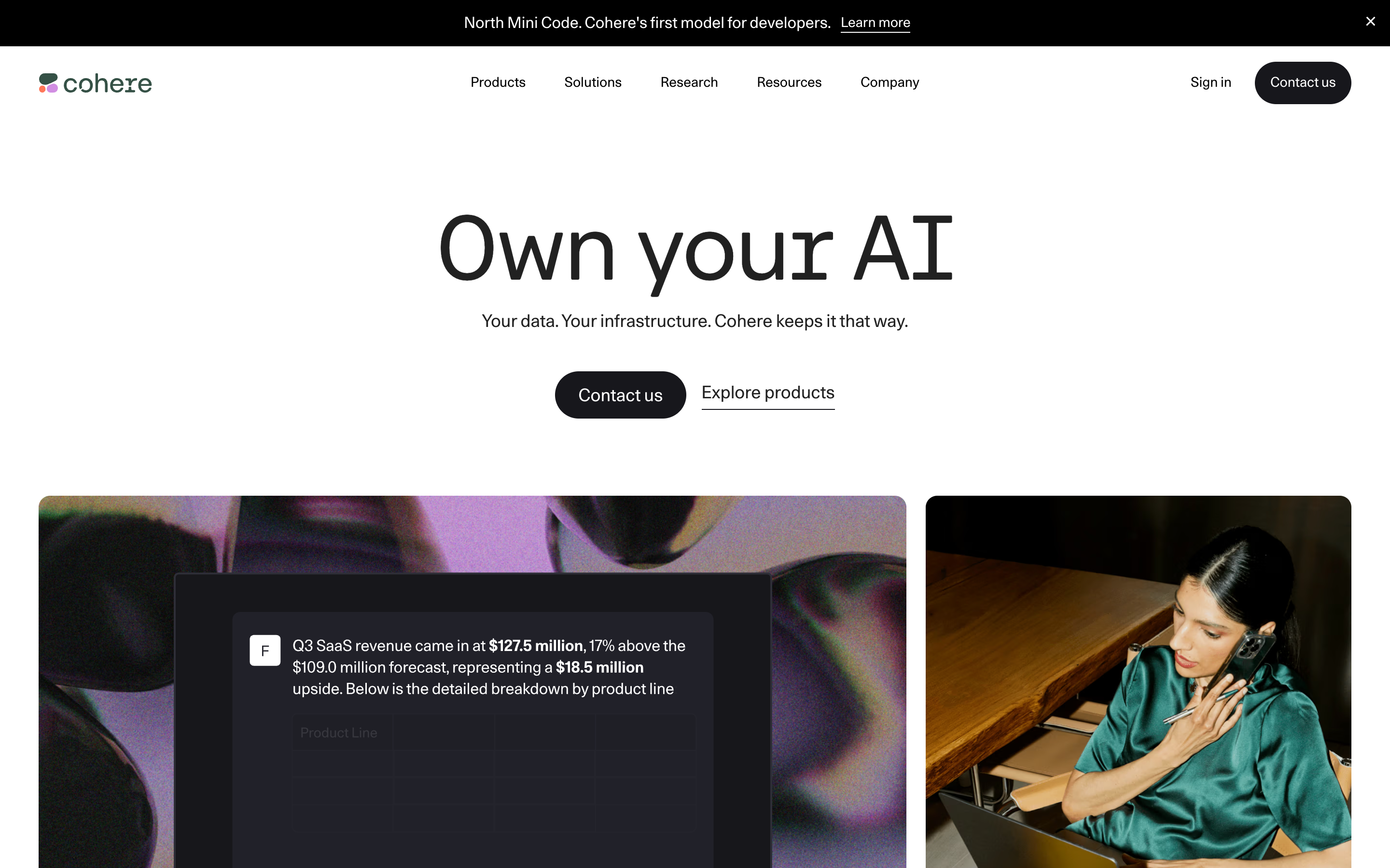 Cohere website screenshot