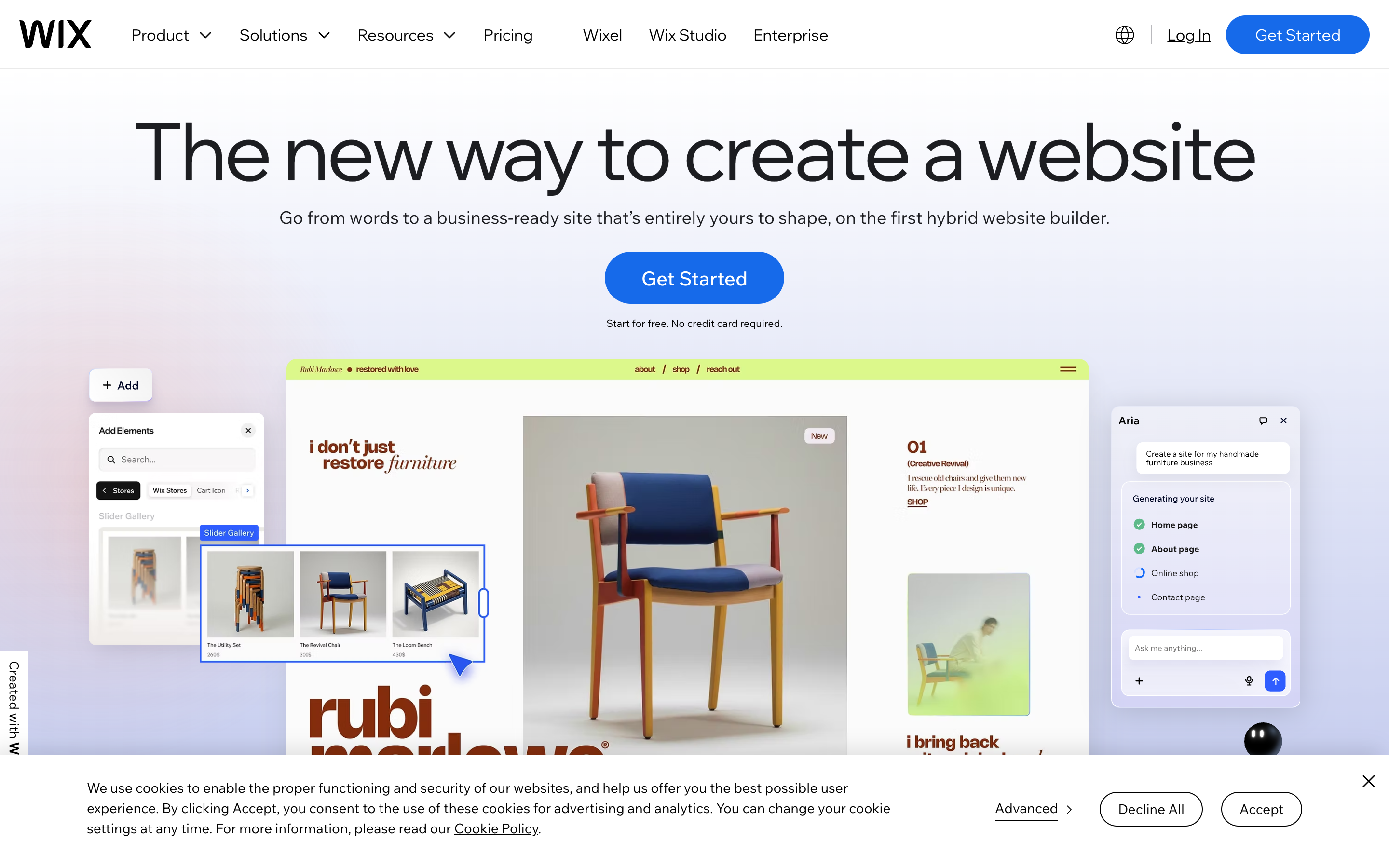 Wix website screenshot