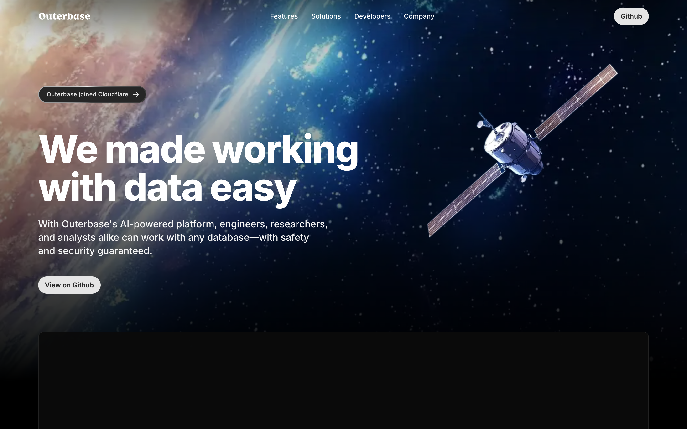 Outerbase website screenshot
