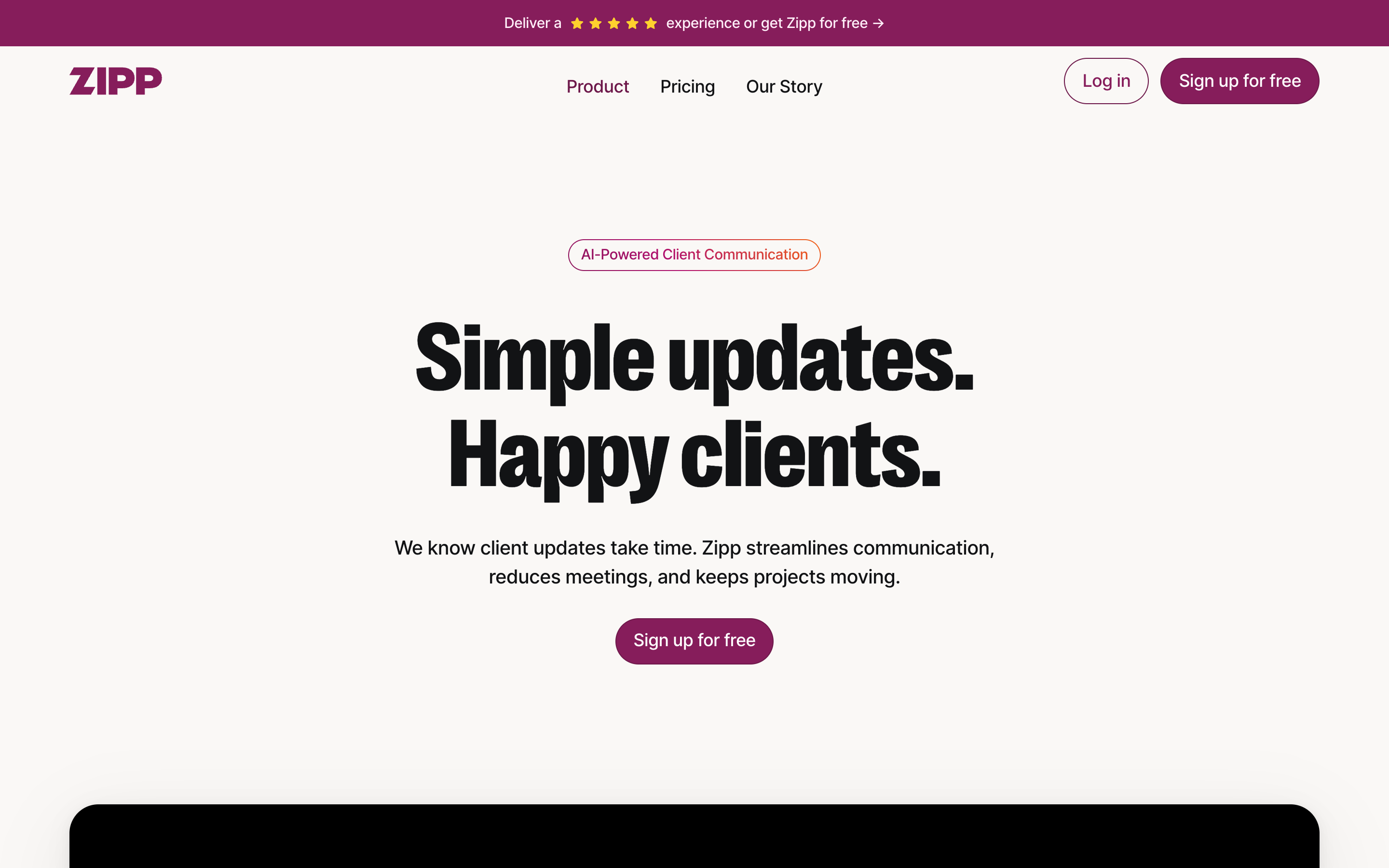 Getzipp website screenshot