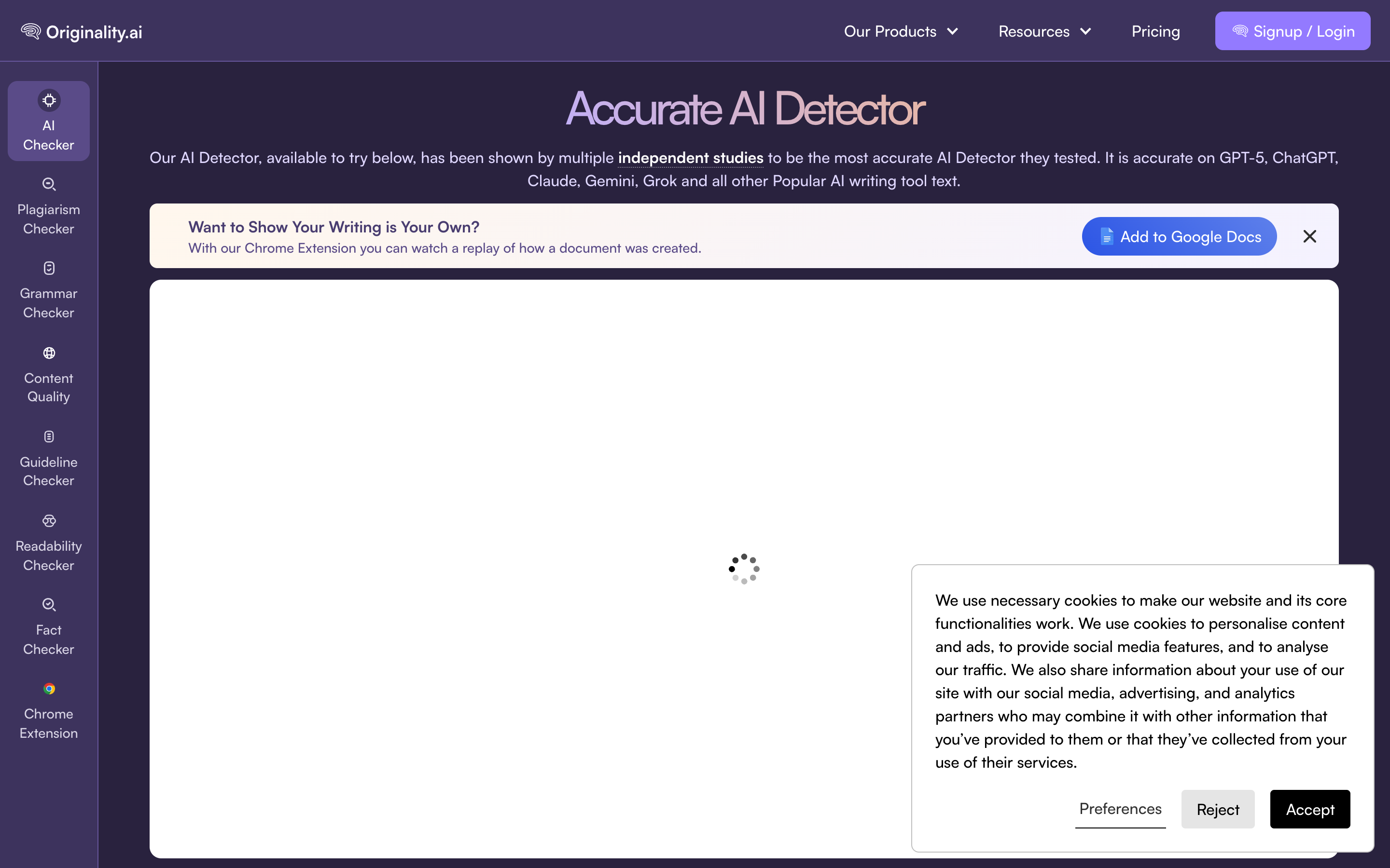 Originality website screenshot