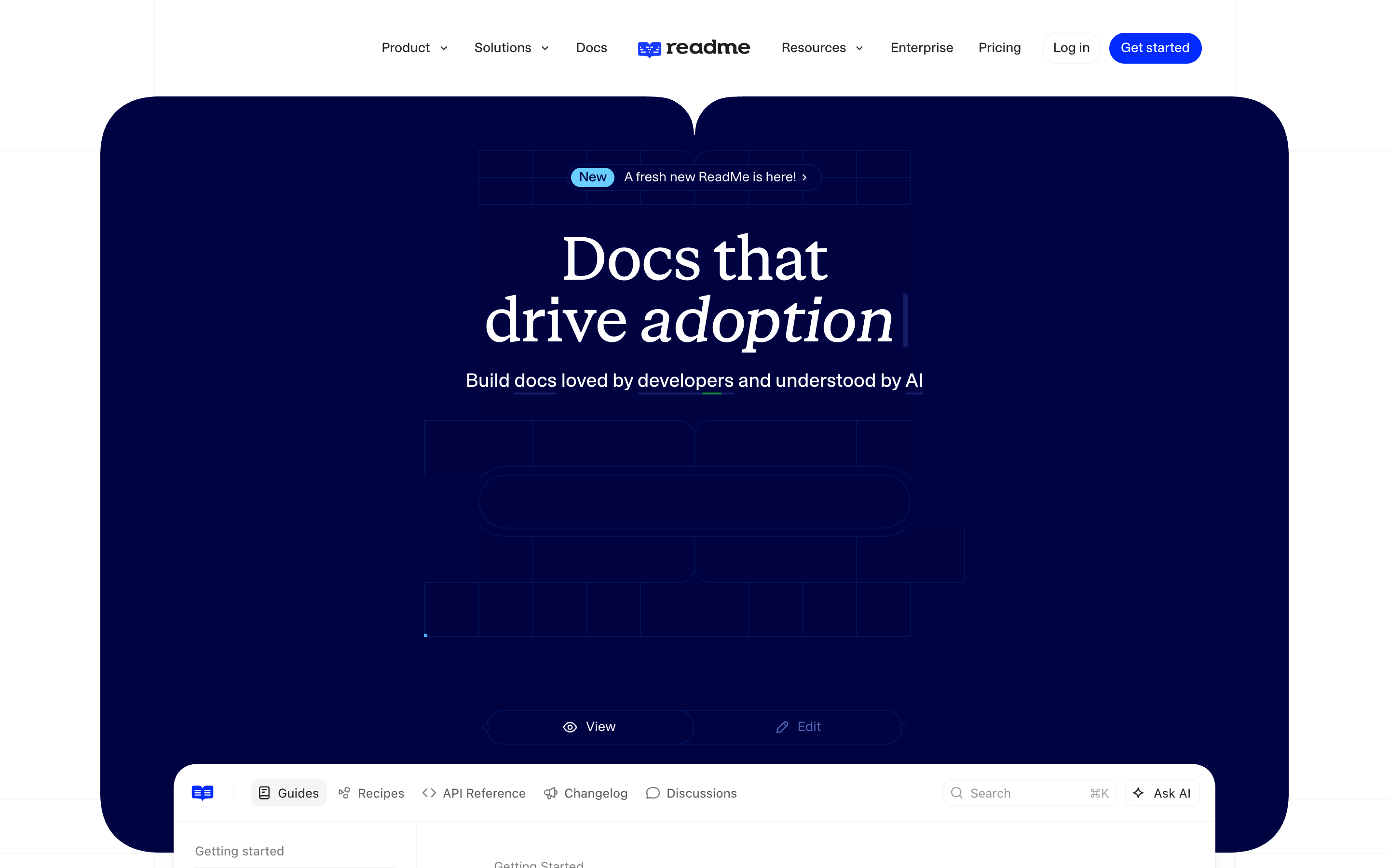 ReadMe website screenshot