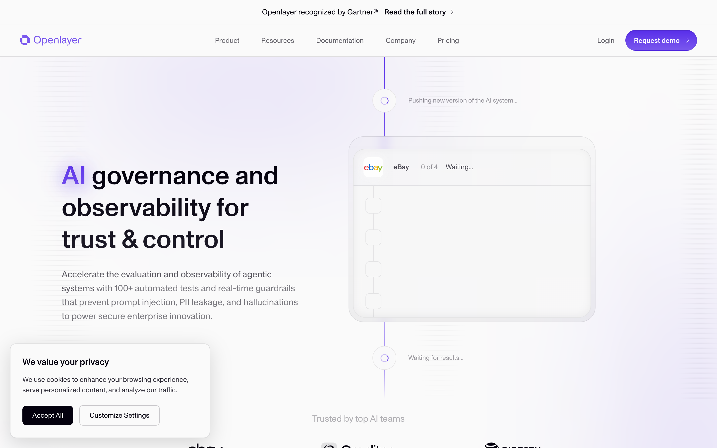 Openlayer website screenshot