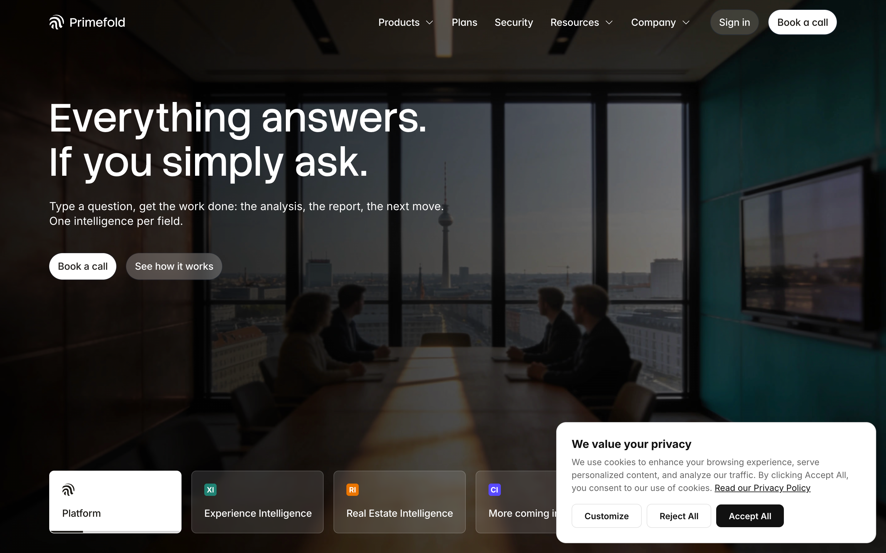 Primefold website screenshot