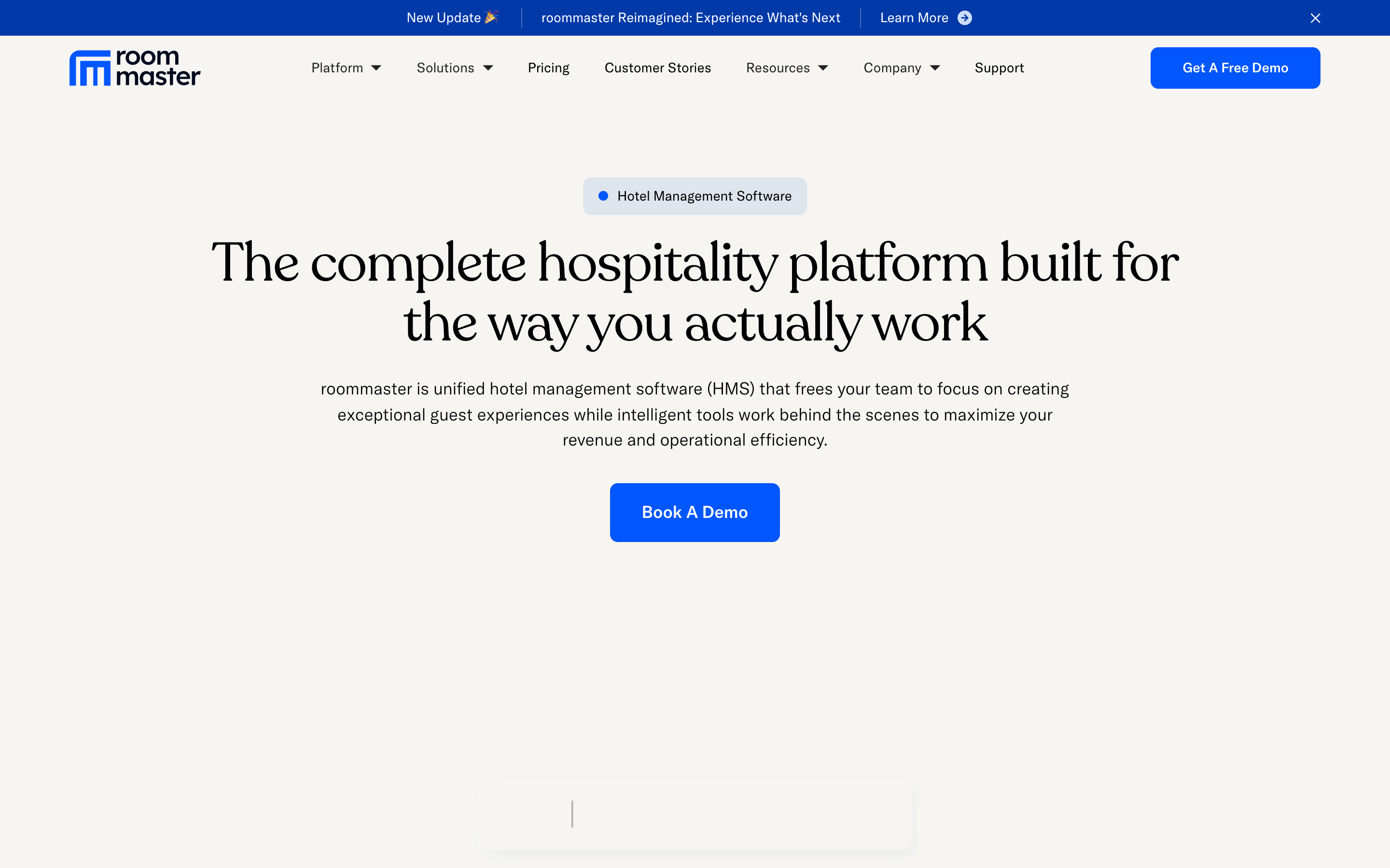 RoomMaster website screenshot
