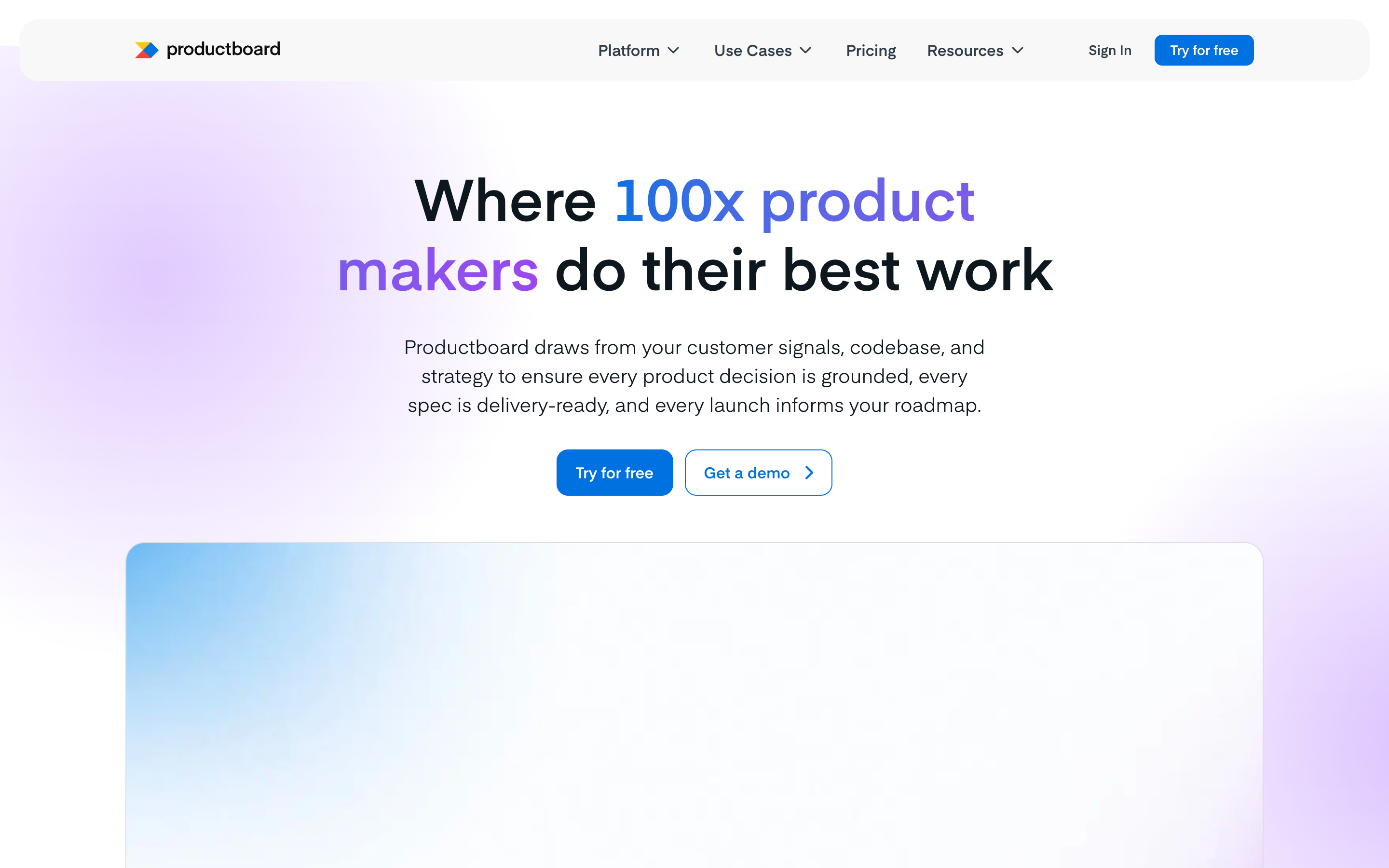 Productboard website screenshot