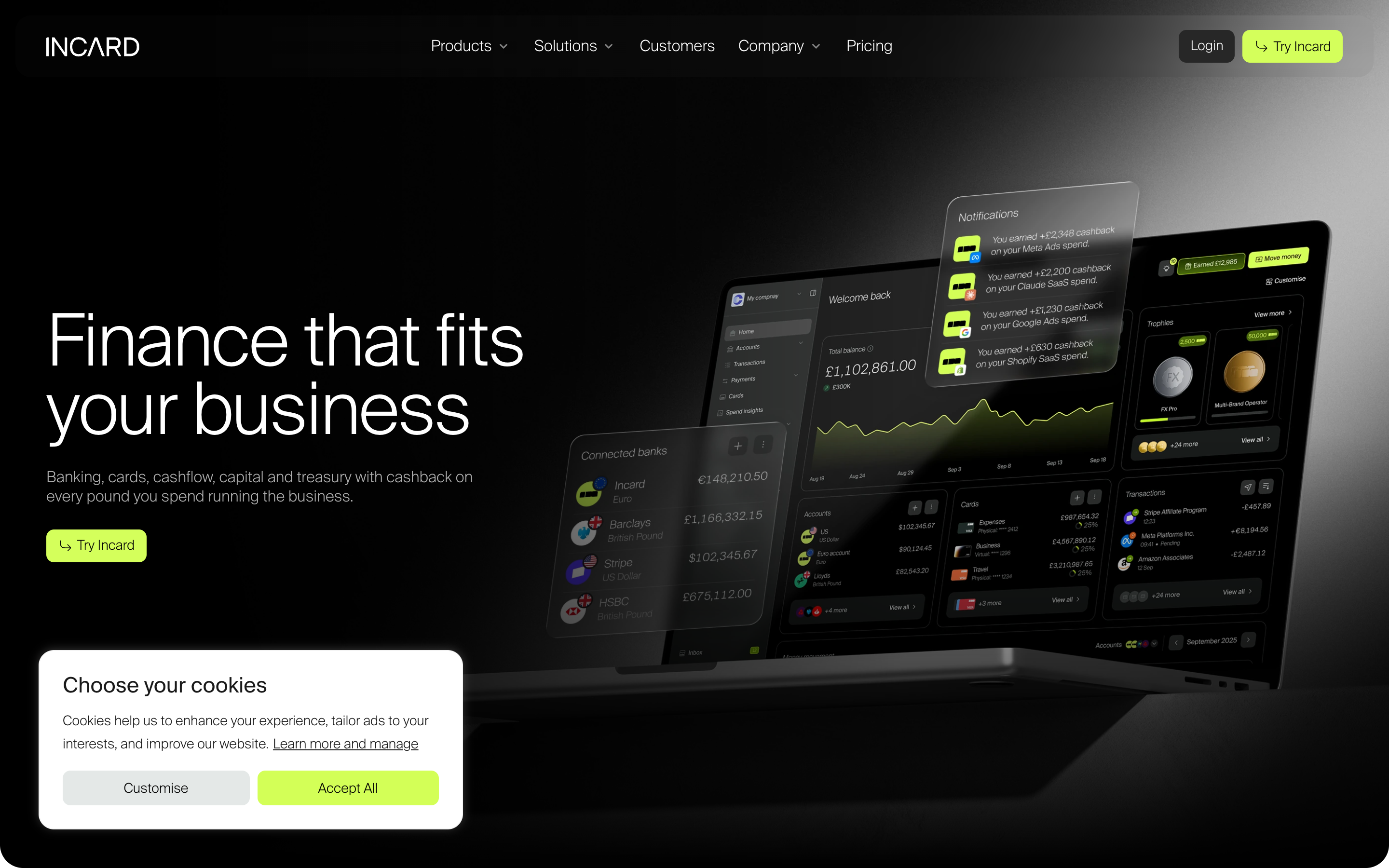 Incard website screenshot