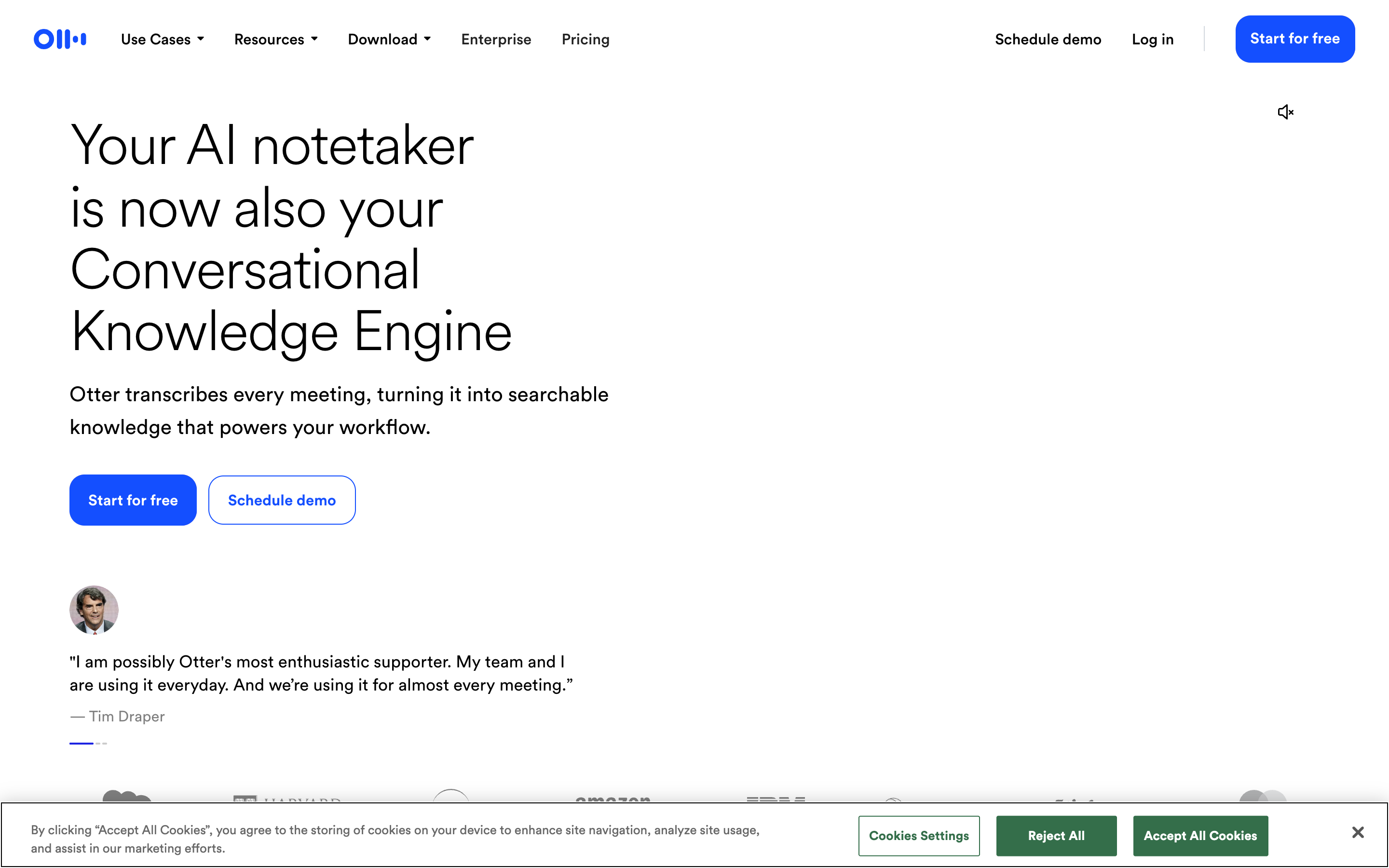 Otter website screenshot