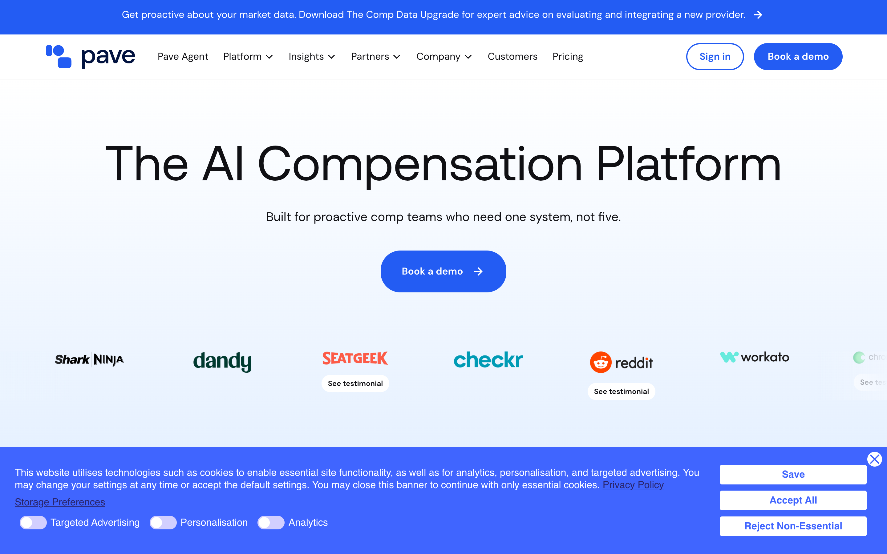 Pave website screenshot