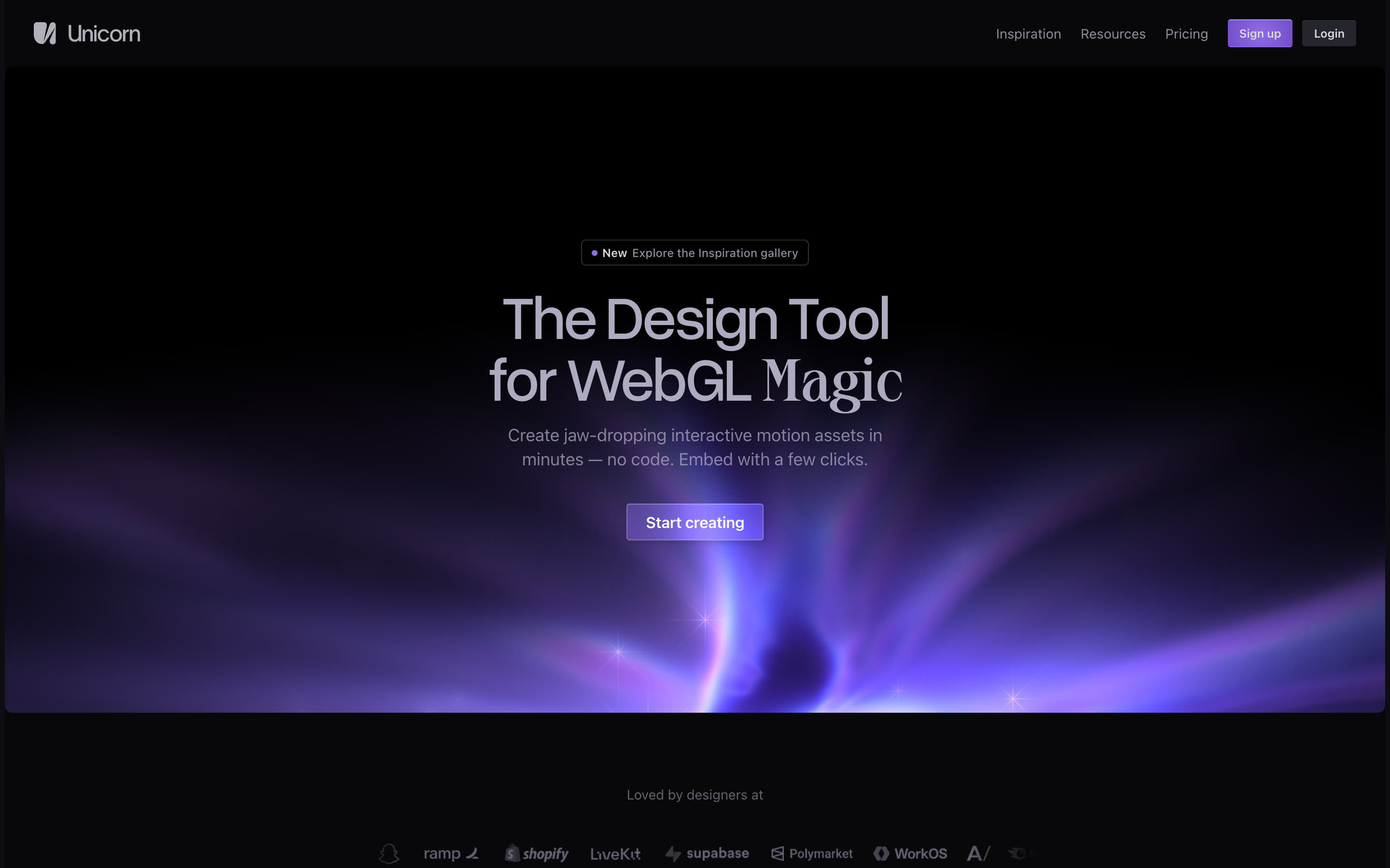 Unicorn Studio website screenshot