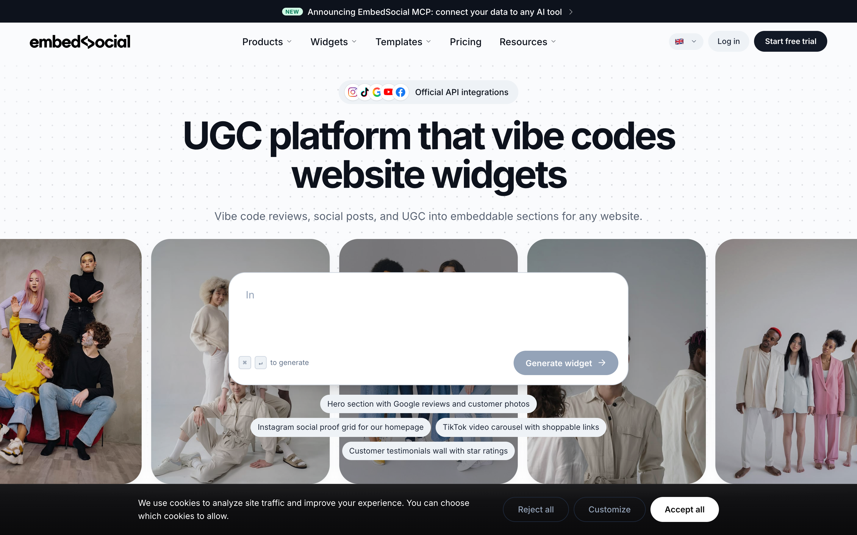 Embedsocial website screenshot