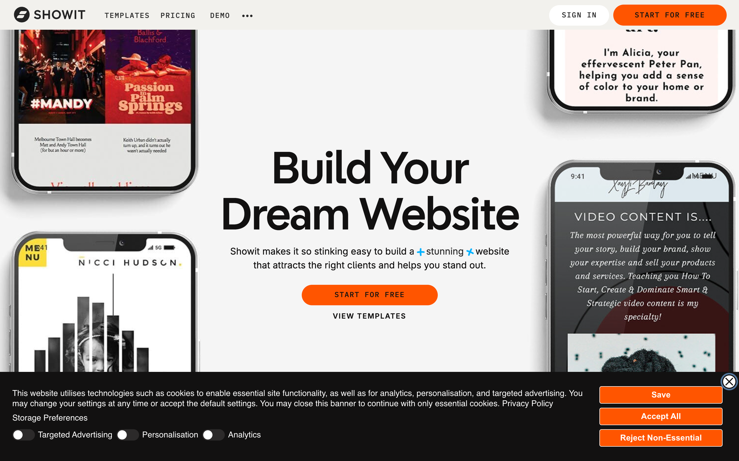 Showit website screenshot