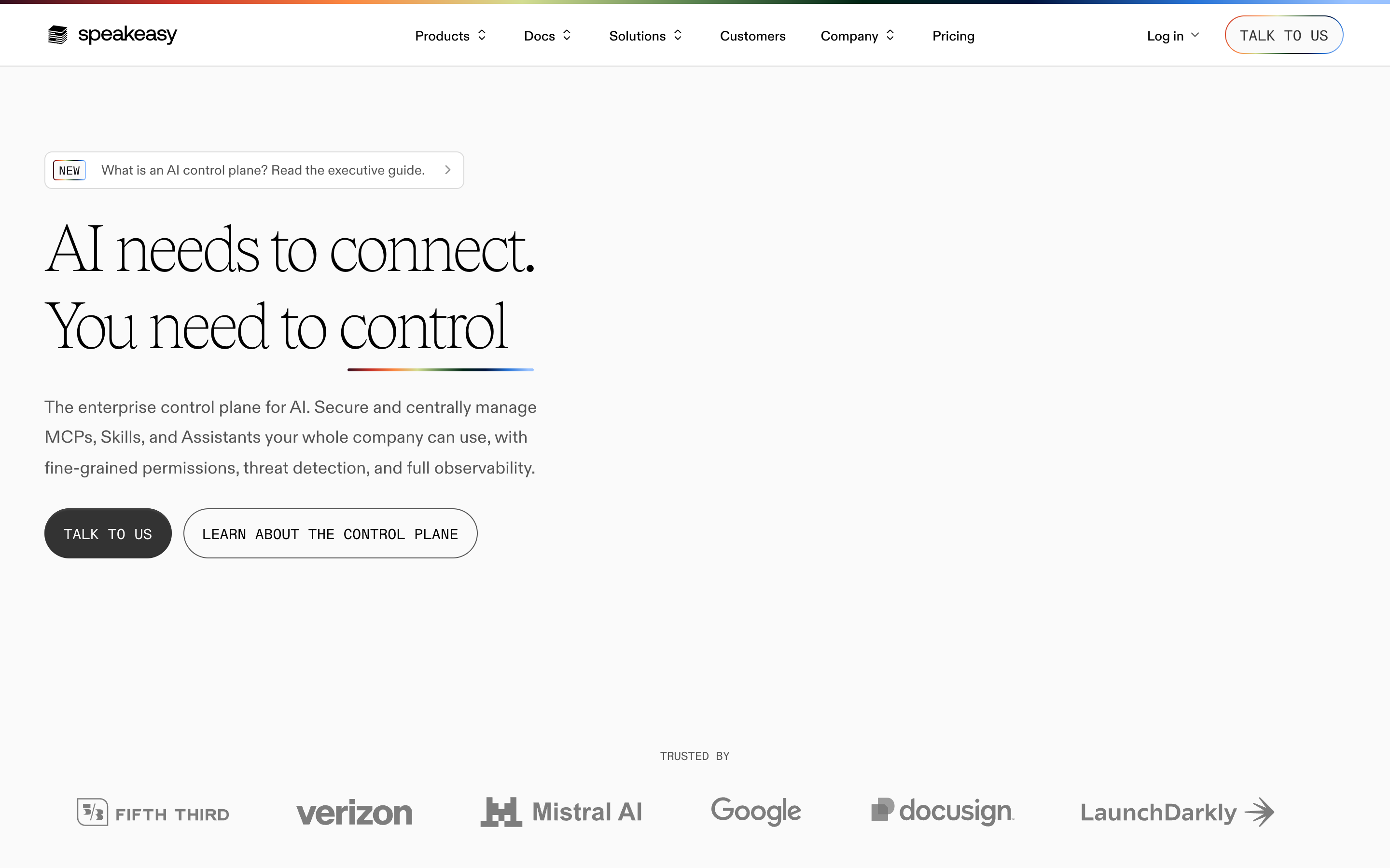 Speakeasy website screenshot