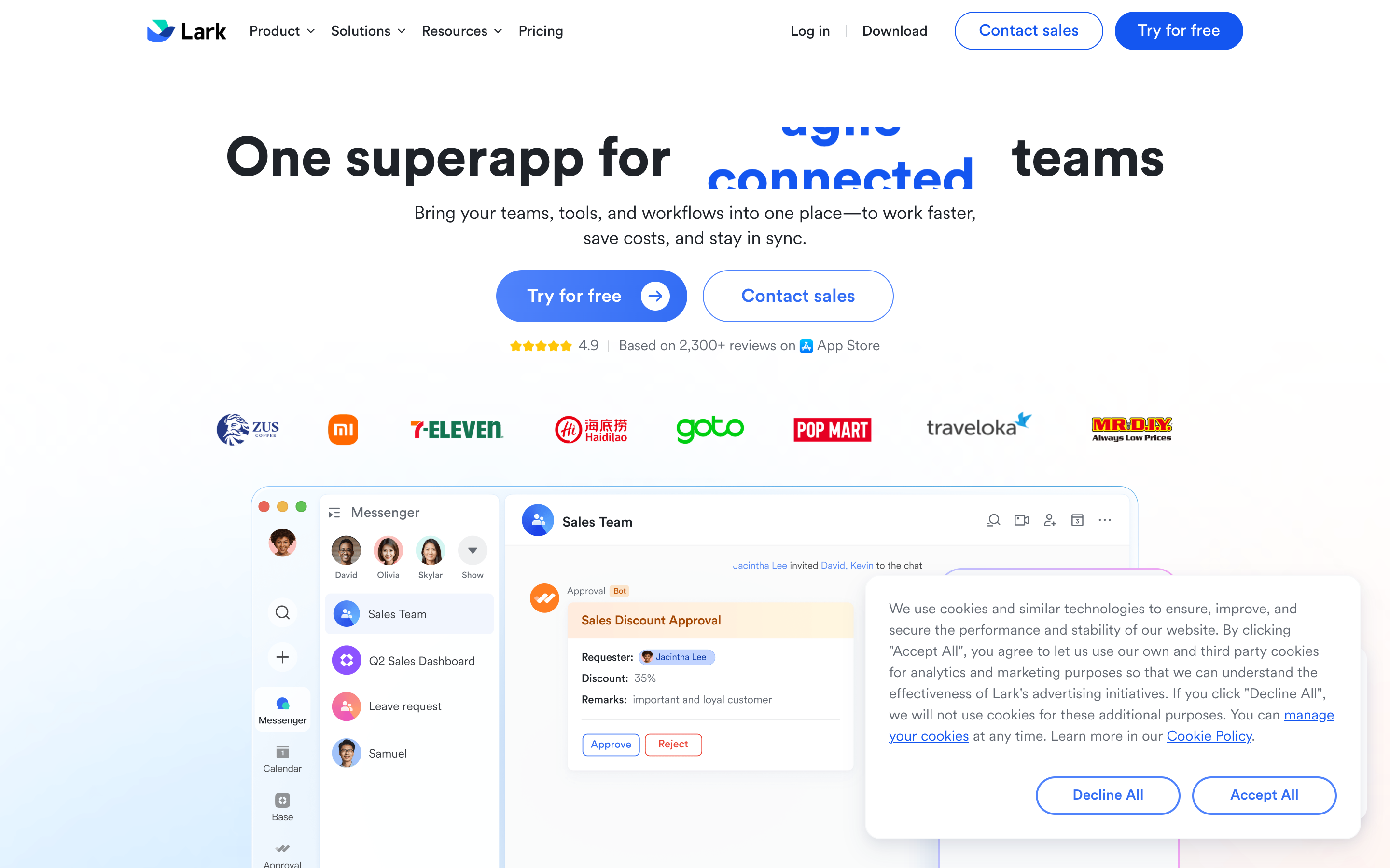 Larksuite website screenshot