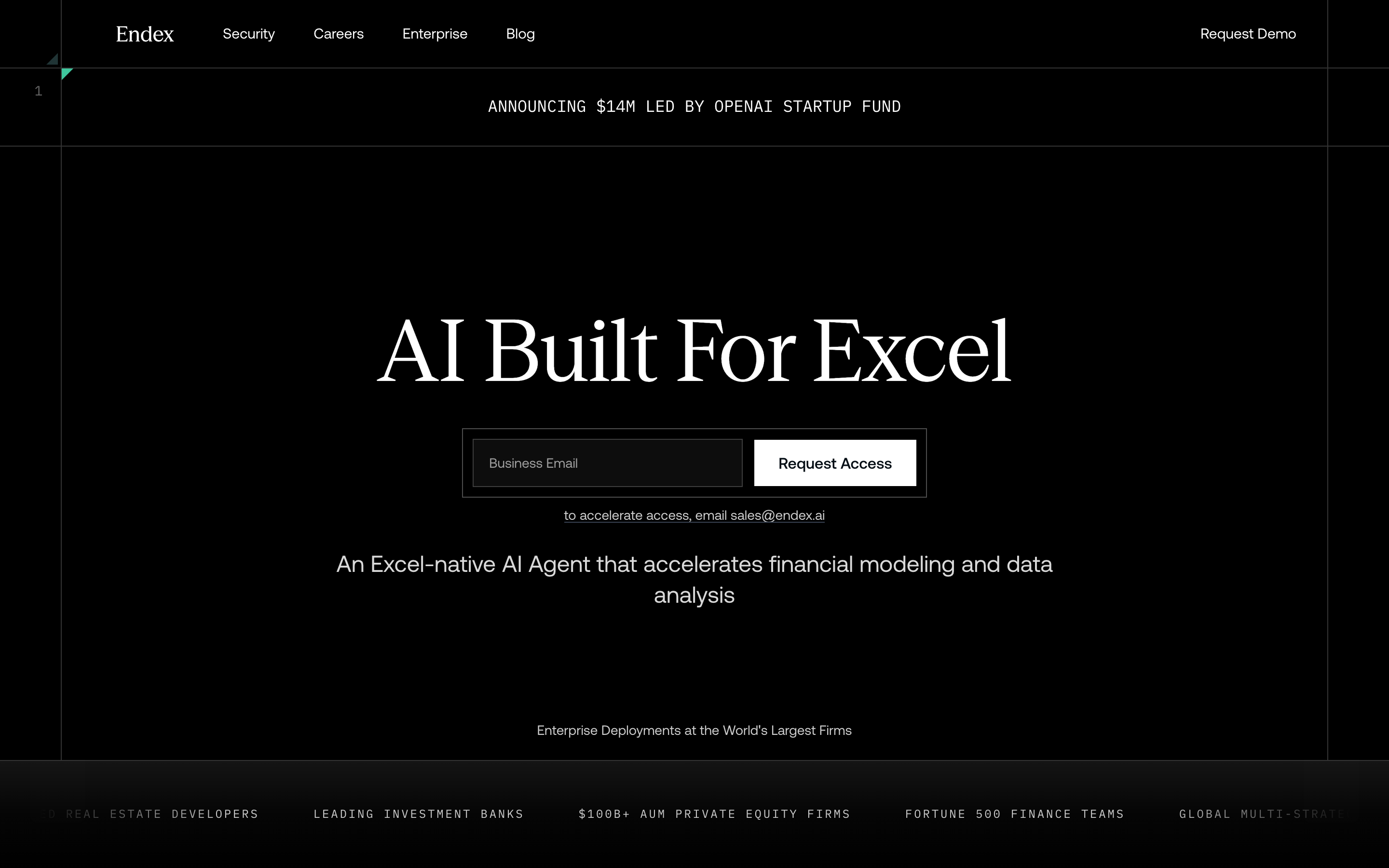 Endex website screenshot