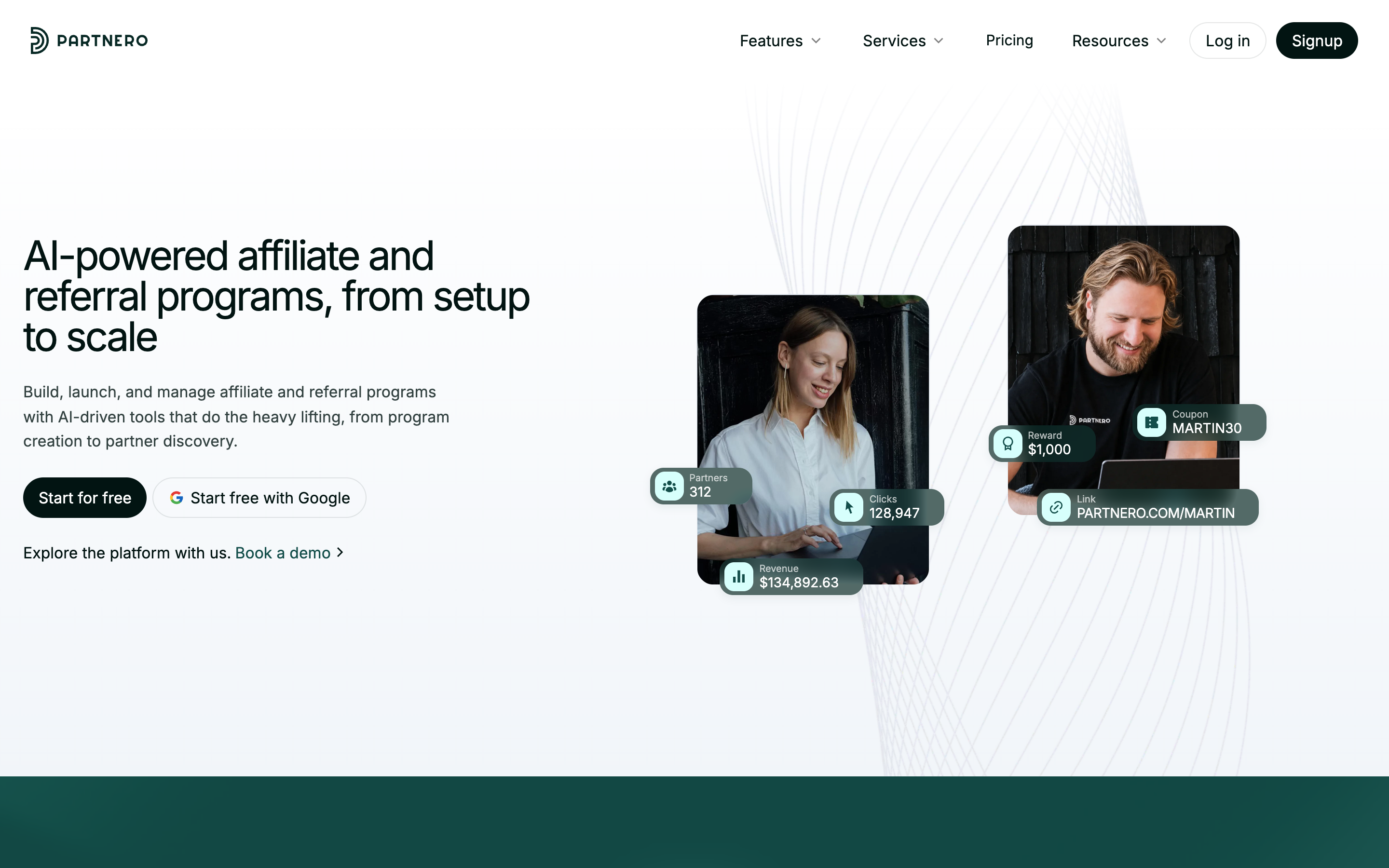 Partnero website screenshot