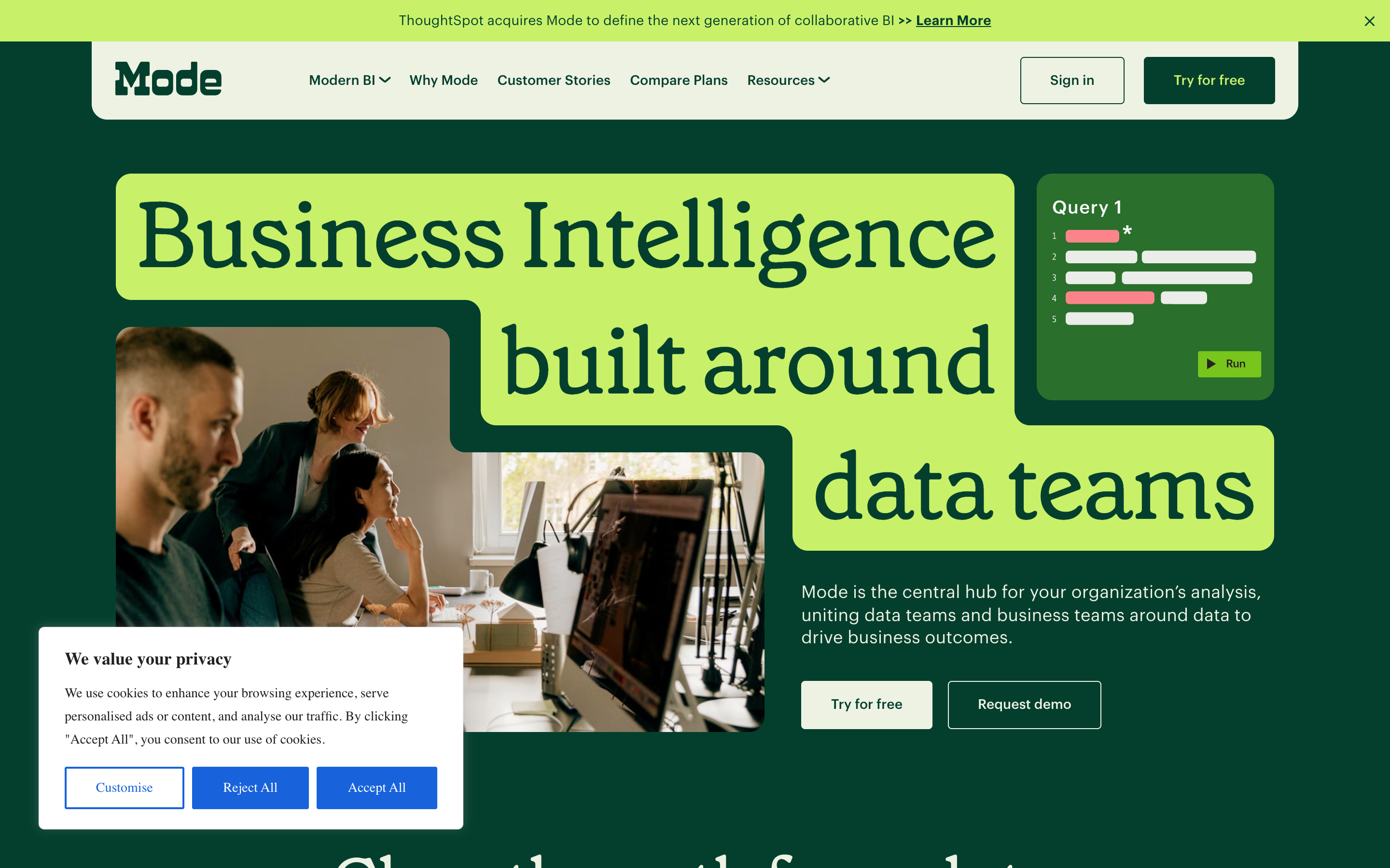 Mode website screenshot