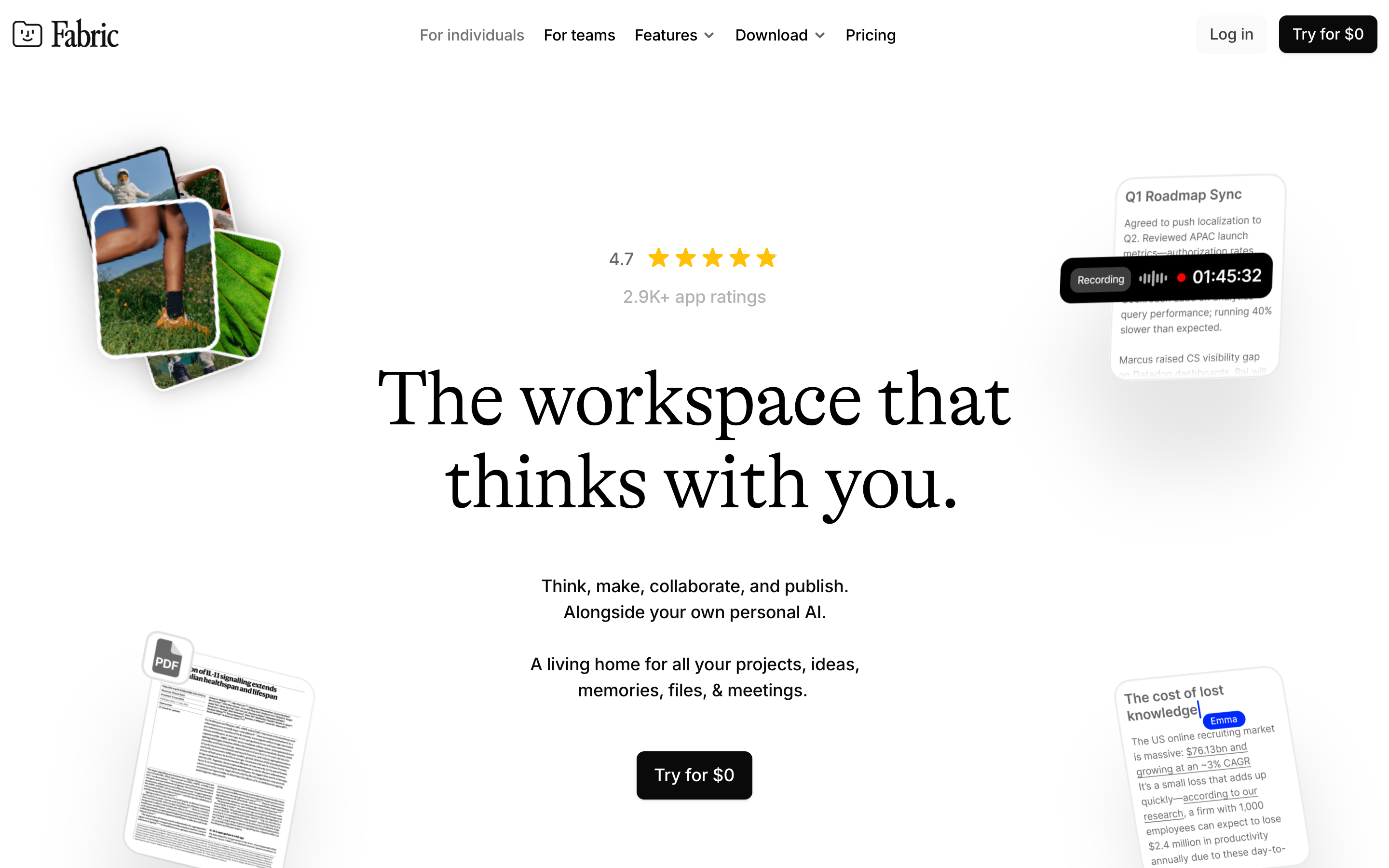 Fabric website screenshot