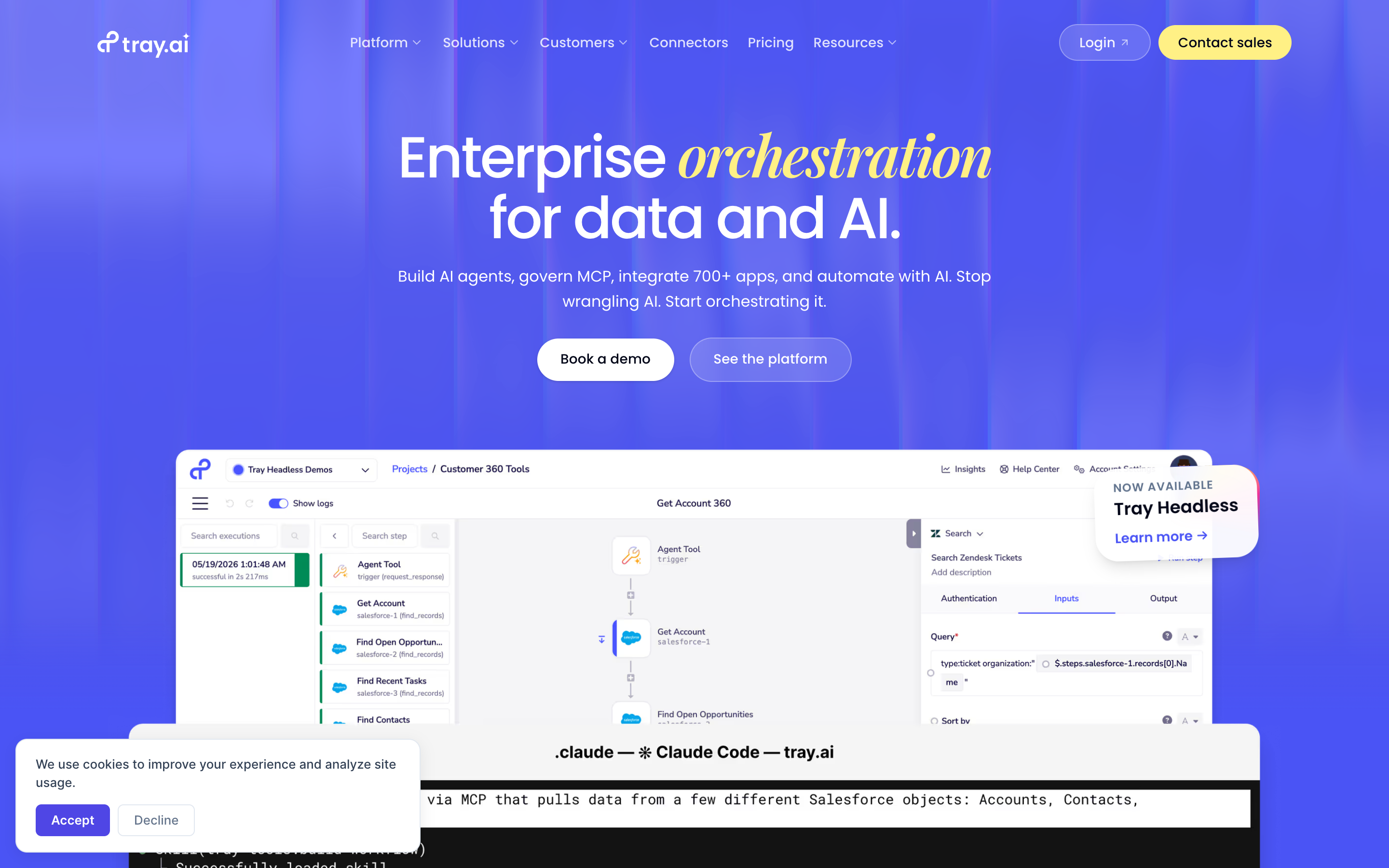 Tray website screenshot