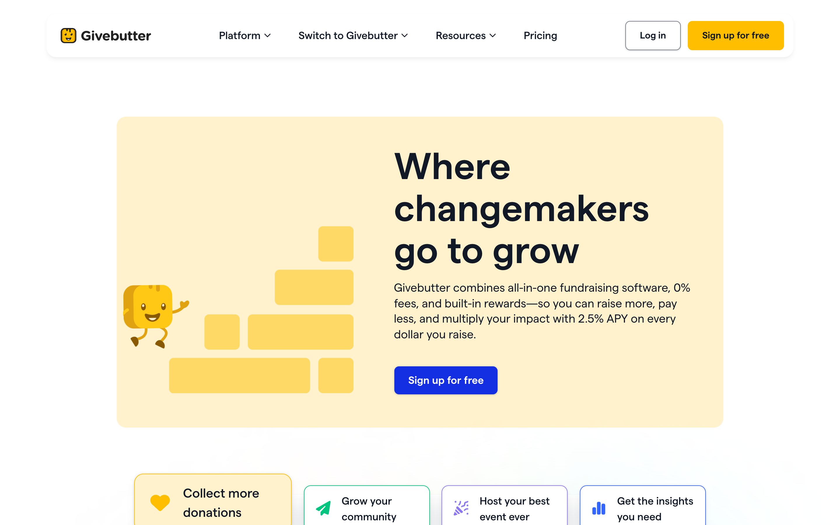 Givebutter website screenshot