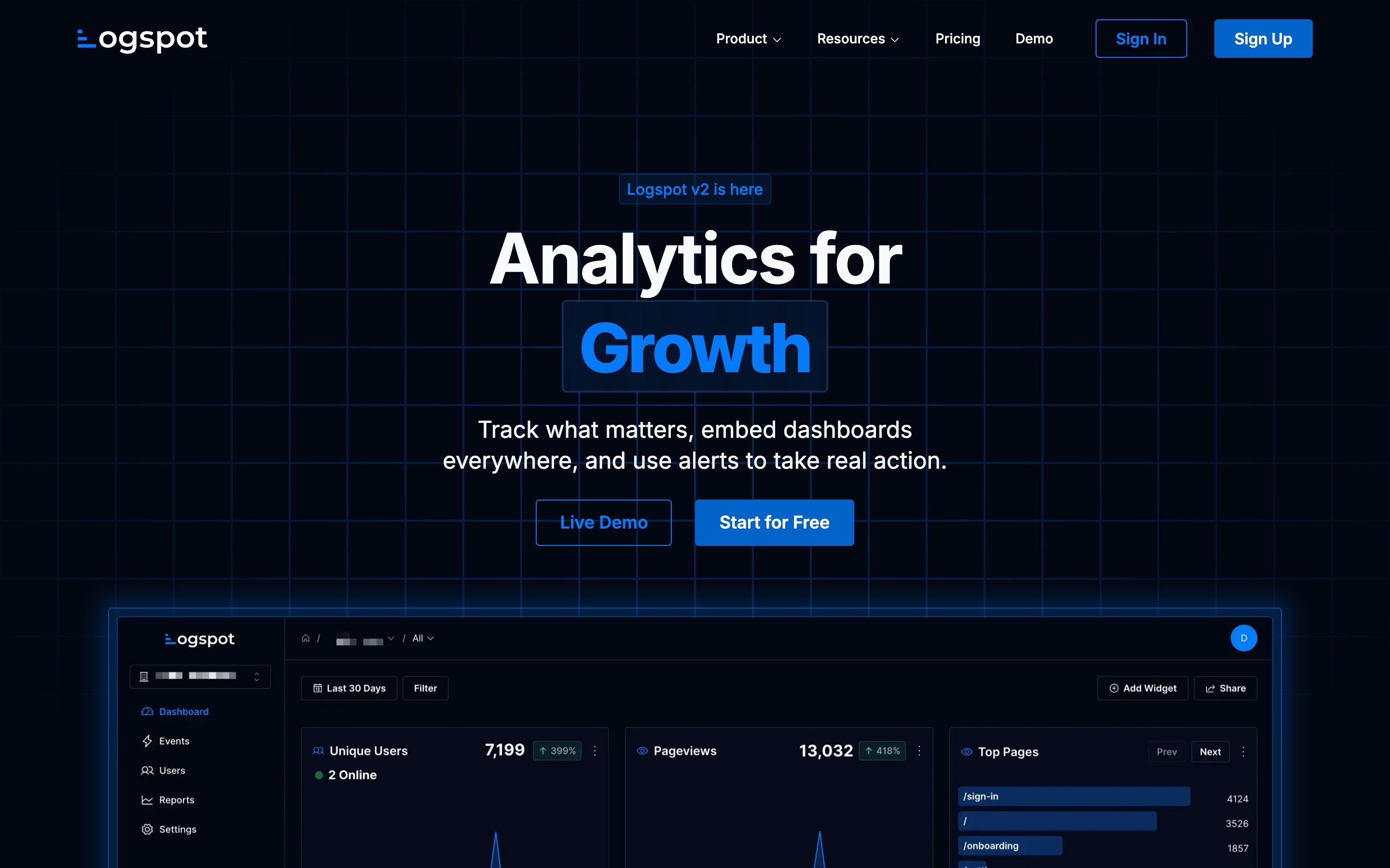 Logspot website screenshot