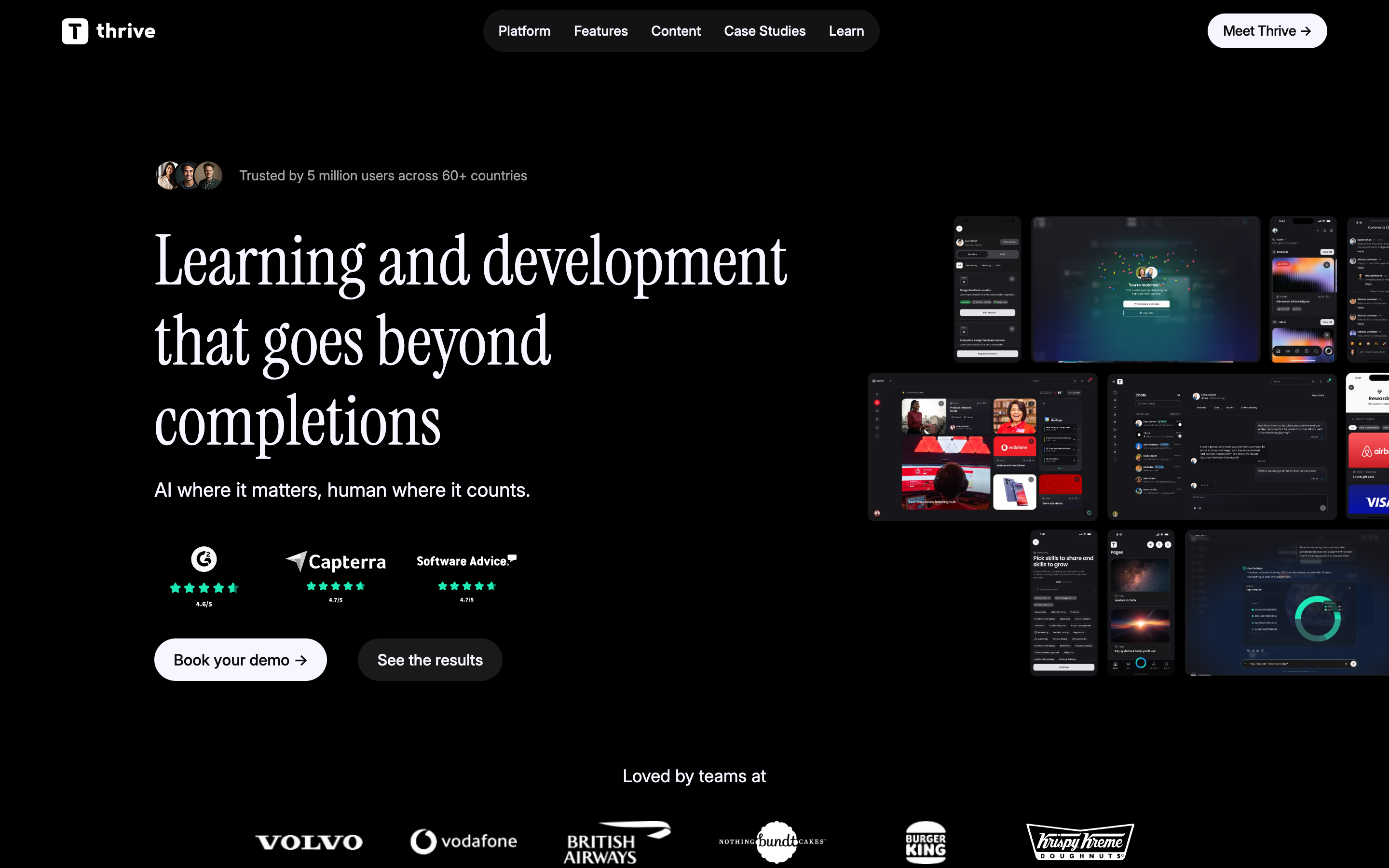 Thrive Learning website screenshot