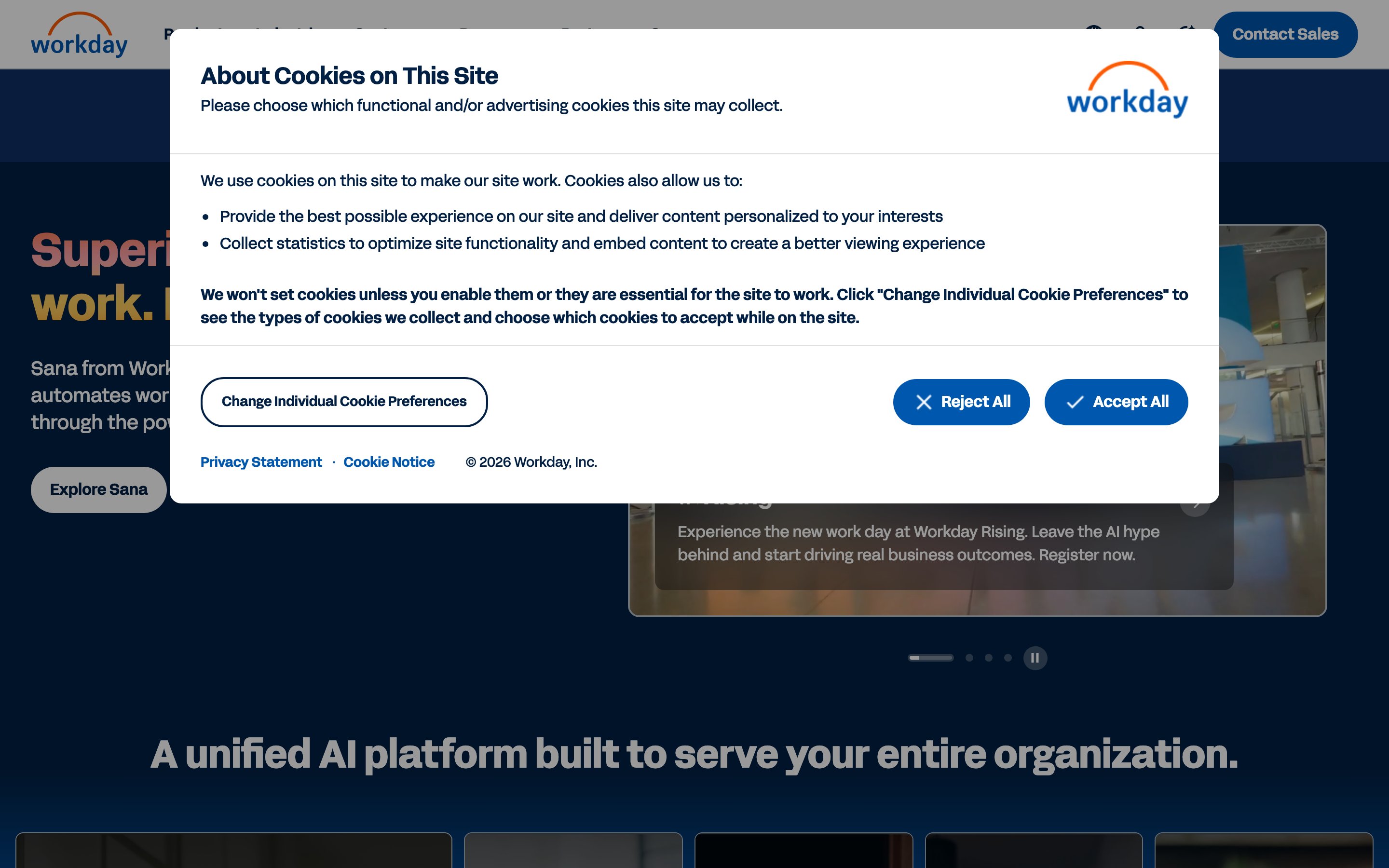 Workday website screenshot