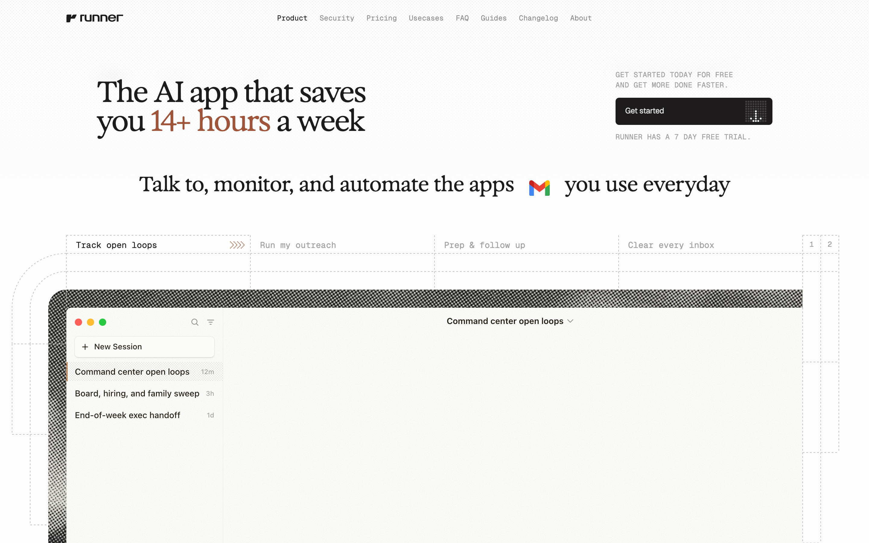 Runner website screenshot