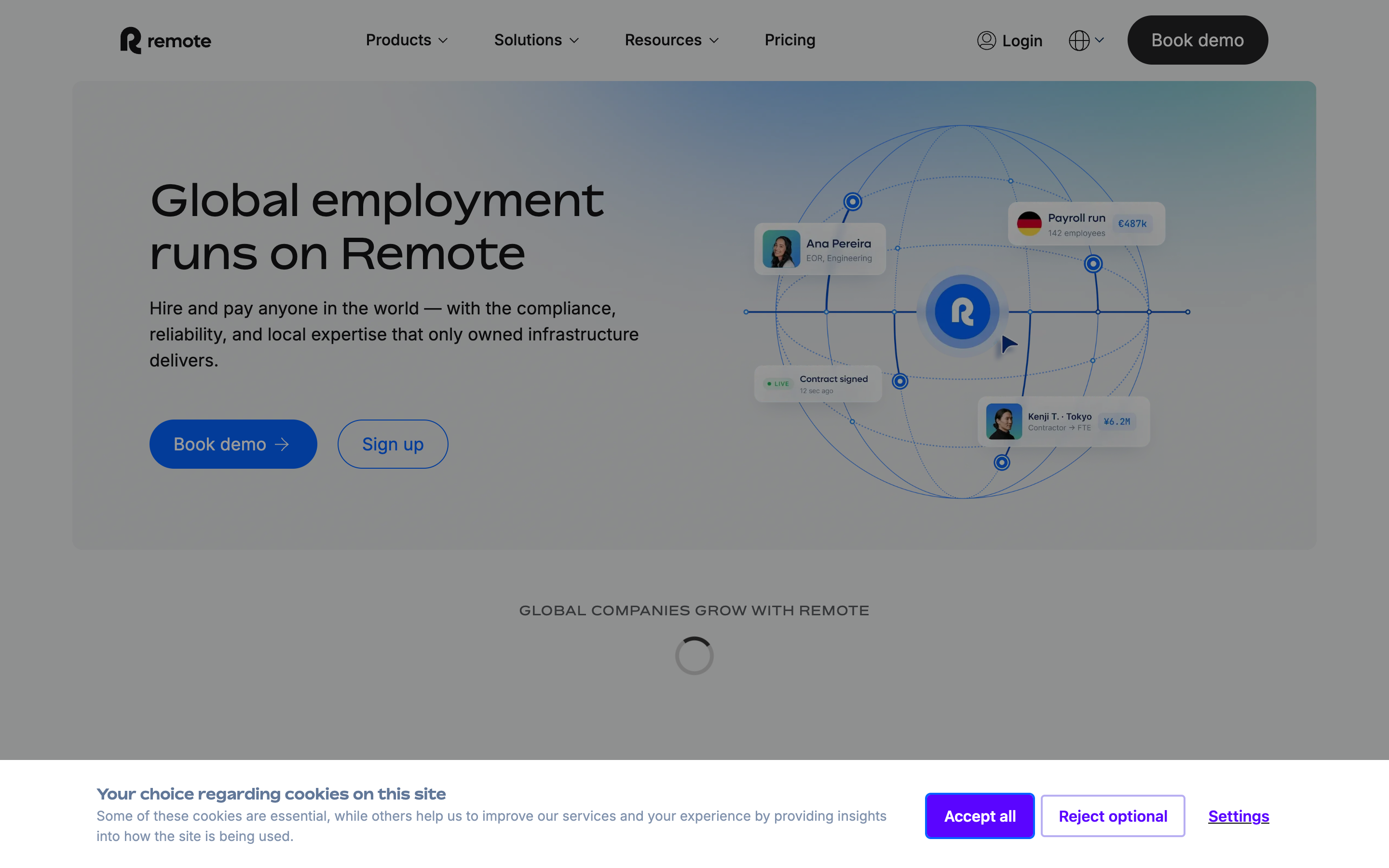 Remote website screenshot
